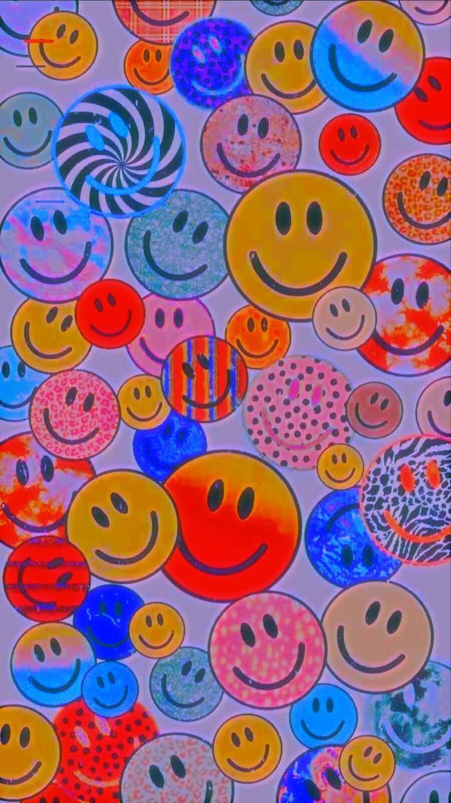 aesthetic smiley face, light purple background, psychedelic patterns, HD Phone Wallpaper