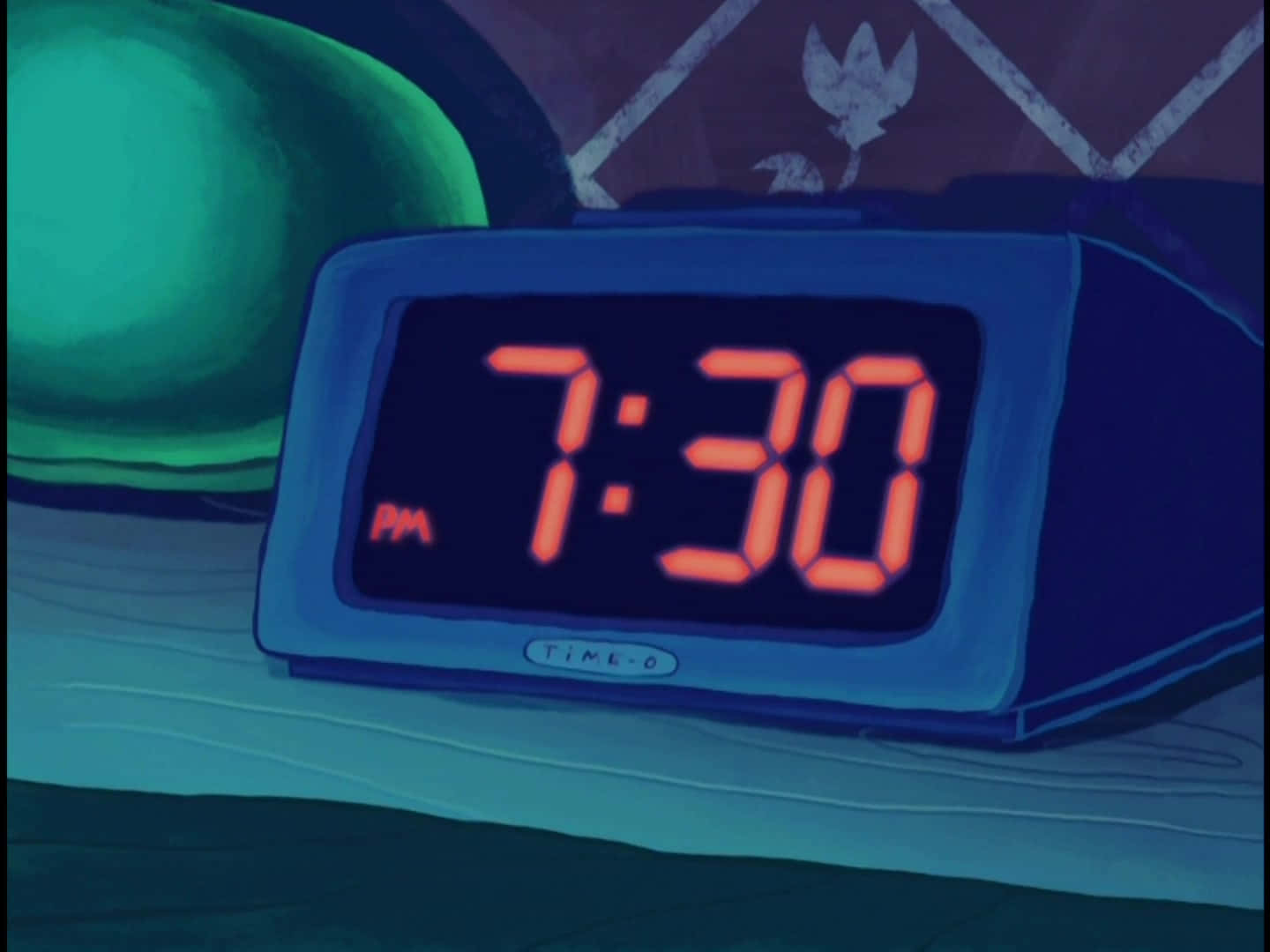 SpongeBob, alarm clock, glowing red digital alarm clock, HD Desktop Wallpaper
