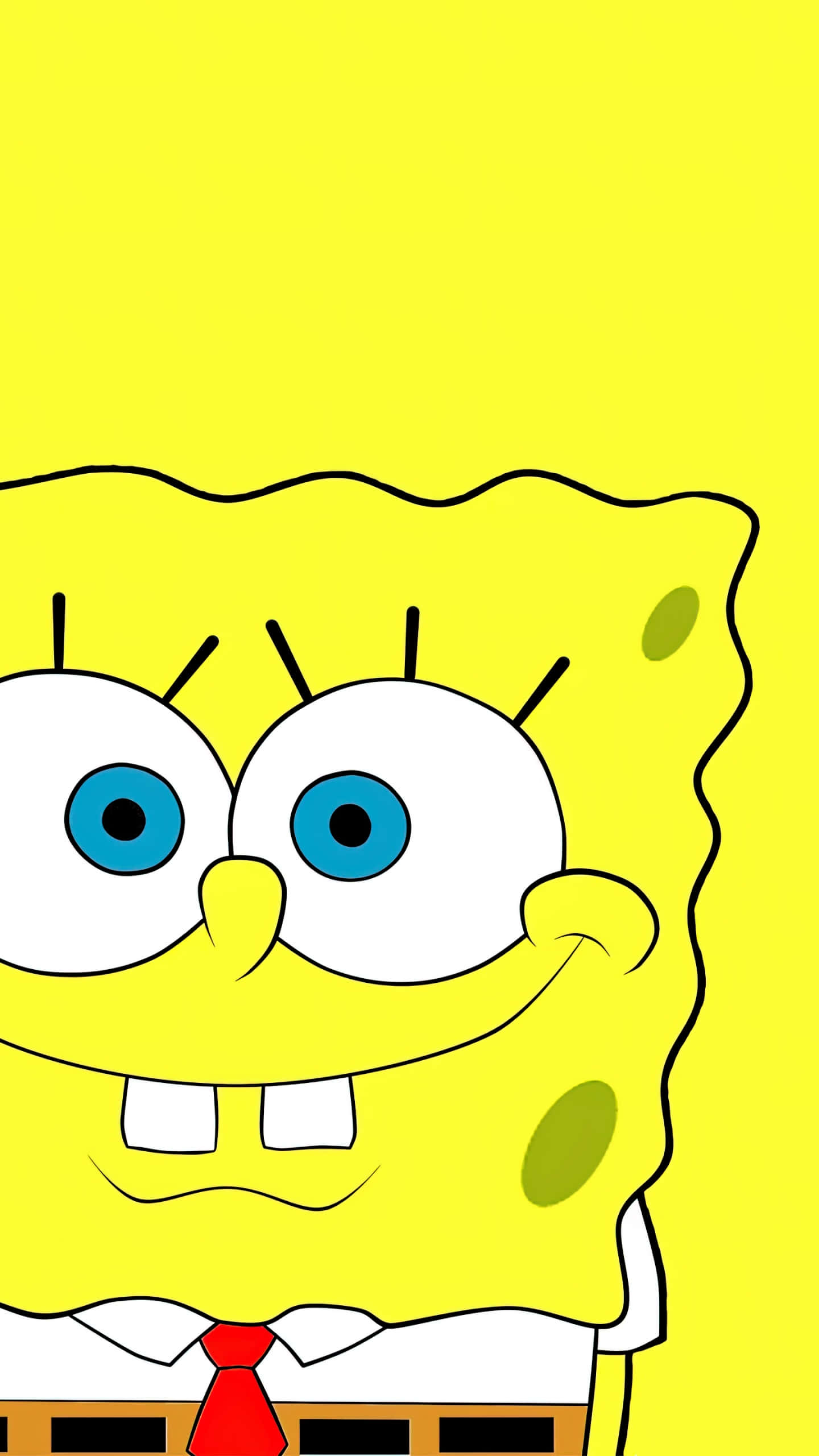 SpongeBob, yellow cartoon sponge, big blue eyes, 2K Phone Wallpaper