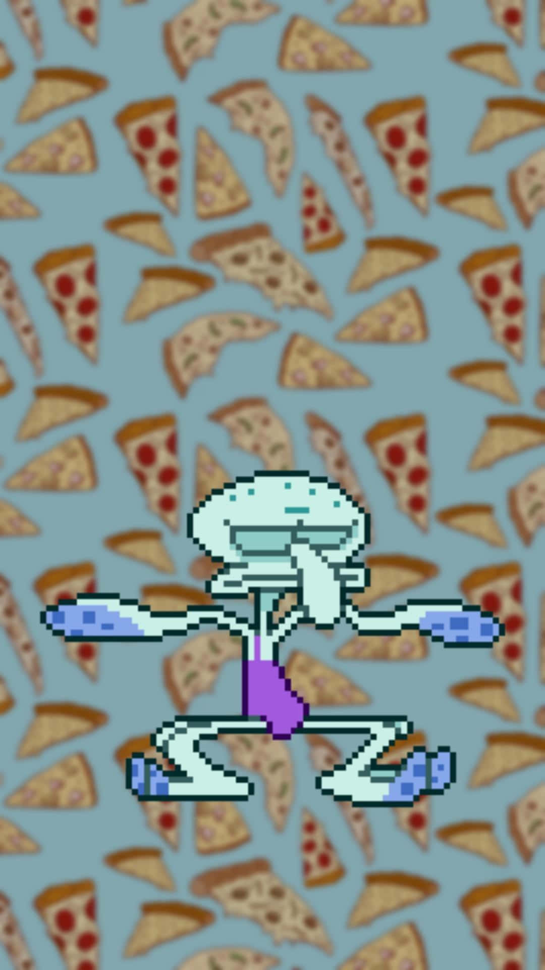 Aesthetic Squidward, Squidward, blue background, Full HD Phone Wallpaper
