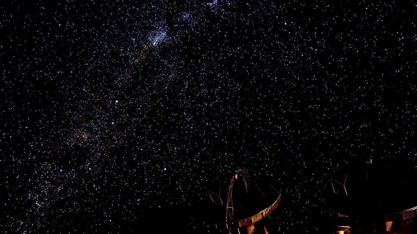 Milky Way galaxy, starry night sky, radio telescopes, HD Desktop Wallpaper