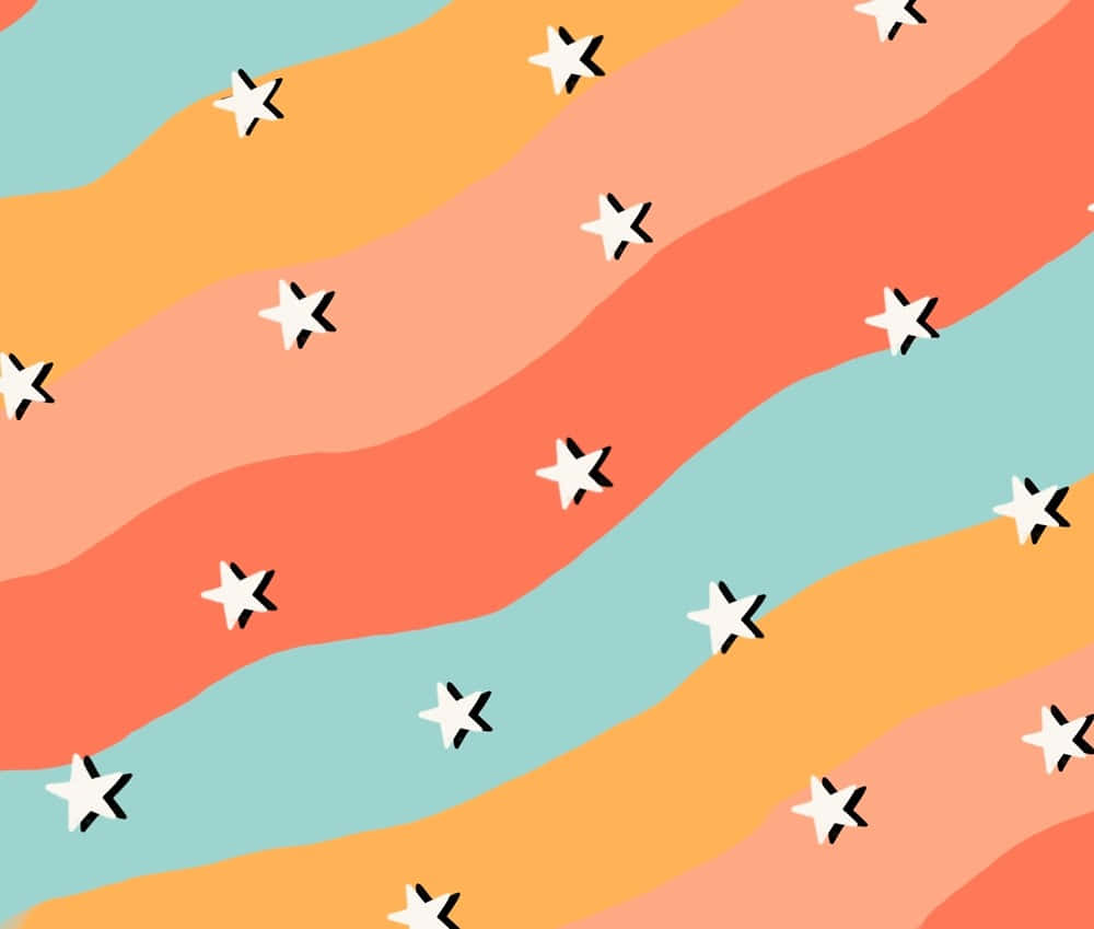 aesthetic star laptop, pastel star, coral peach, SD Desktop Wallpaper