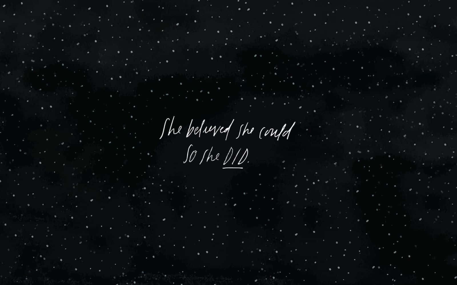Aesthetic Star Laptop, starry night sky, handwritten white text, HD Desktop Wallpaper