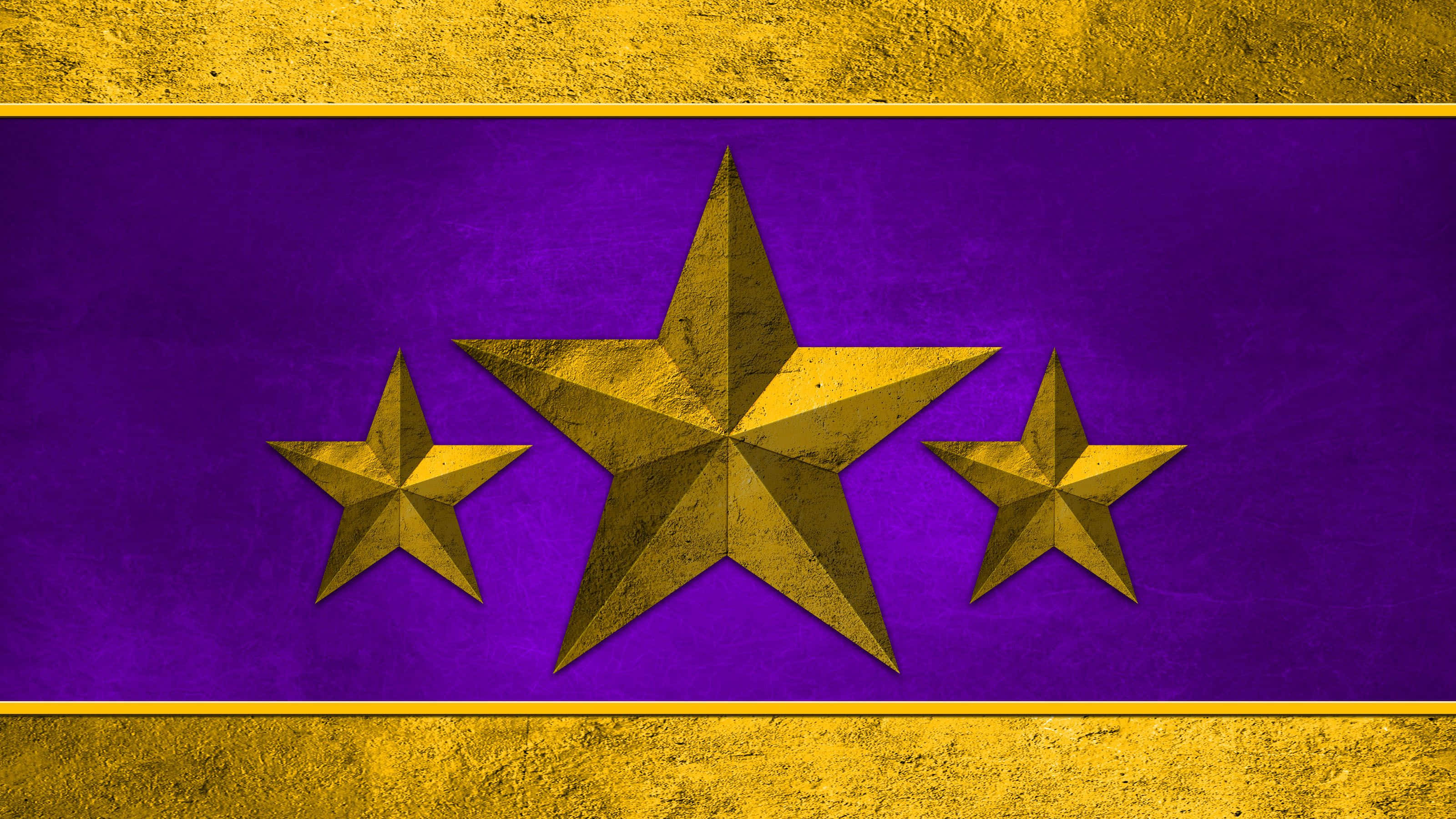 Aesthetic Star, gold stars, textured purple banner, 2K Desktop Wallpaper