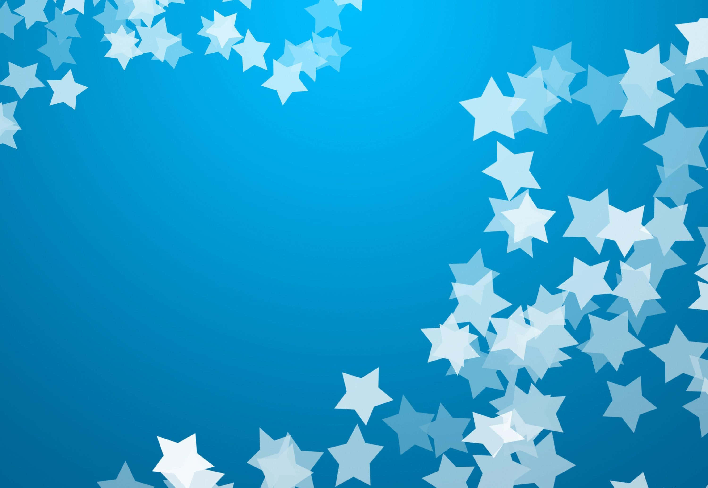 Aesthetic Star, white stars, gradient blue background, 2K Desktop Wallpaper