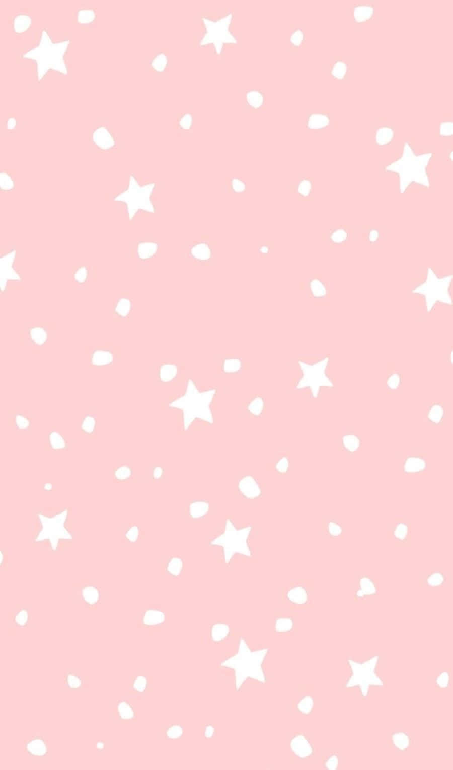 Aesthetic Star, soft pink background, white stars, HD Phone Wallpaper