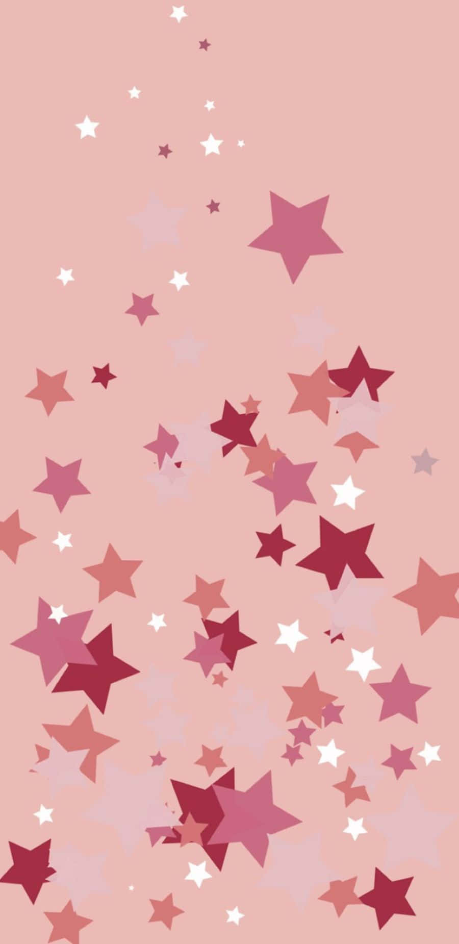 Aesthetic Star, soft pink background, scattered stars, HD Phone Wallpaper