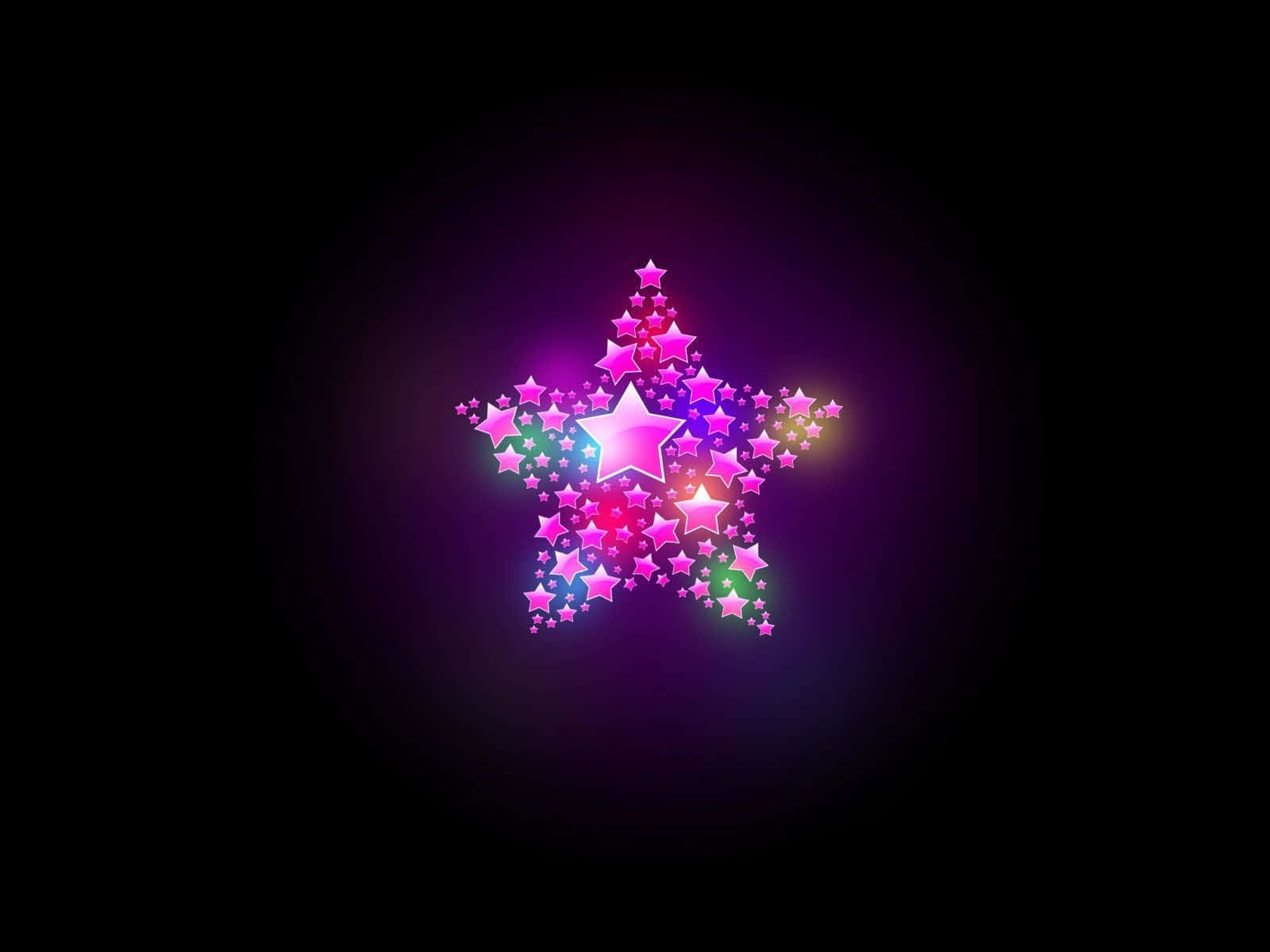 Aesthetic Star, multicolored stars, dark background, HD Desktop Wallpaper