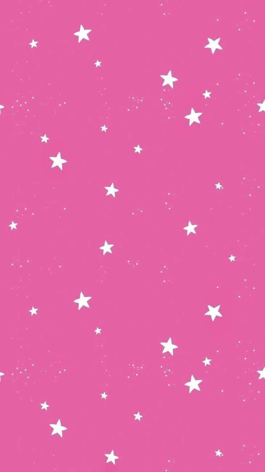 Aesthetic Star, pink background, white stars, HD Phone Wallpaper
