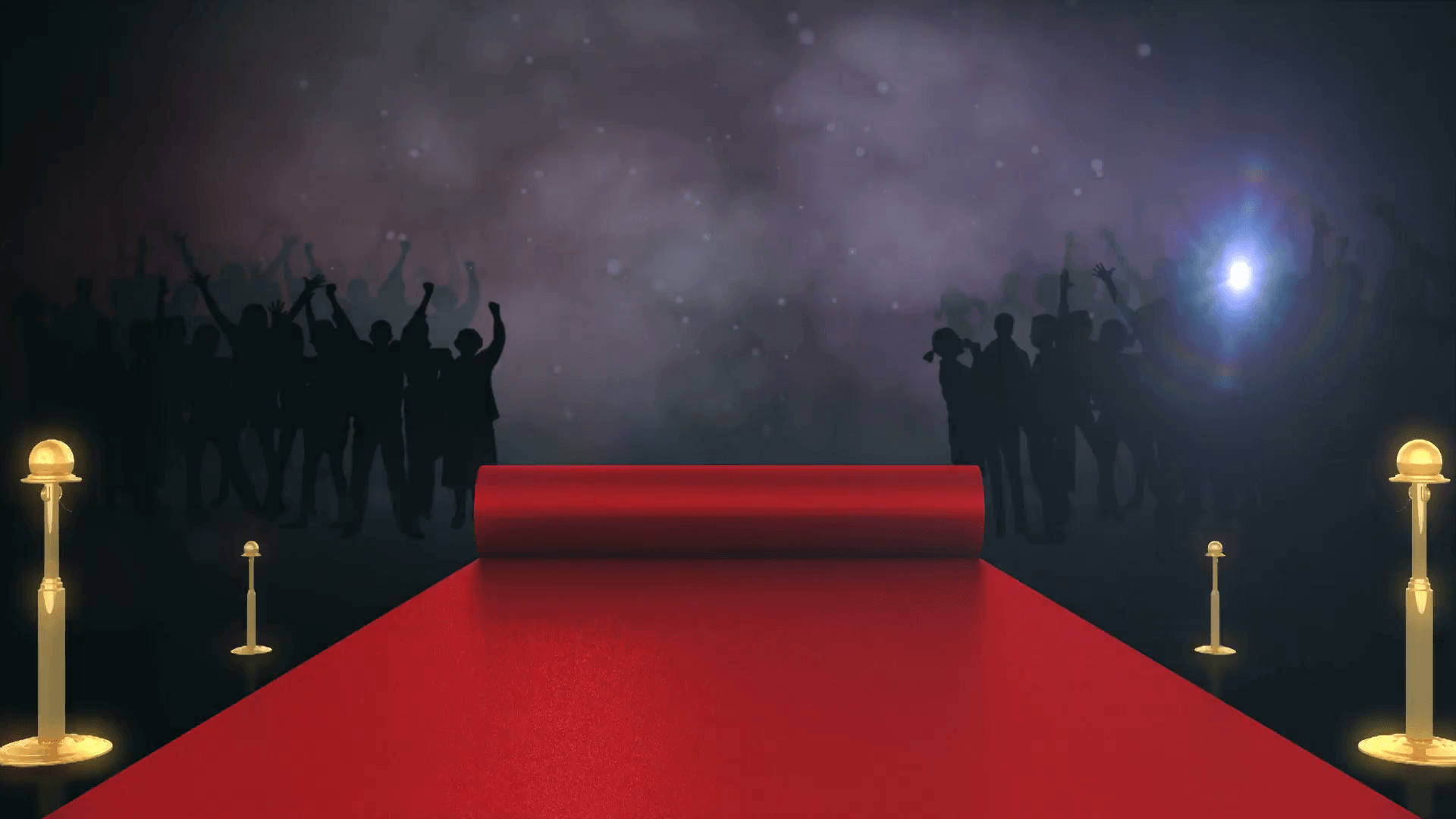 red carpet, starry night sky, silhouetted crowds, Full HD Desktop Wallpaper