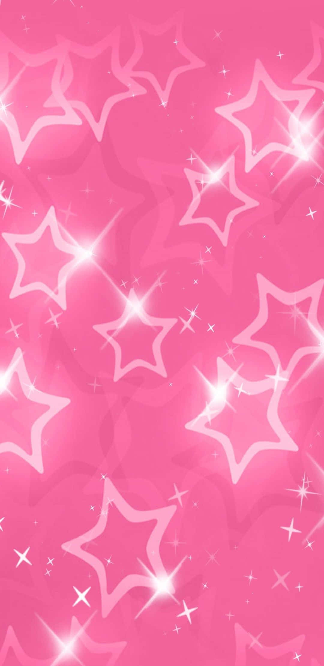 Aesthetic Star, pink, glowing white outlined stars, Full HD Phone Wallpaper