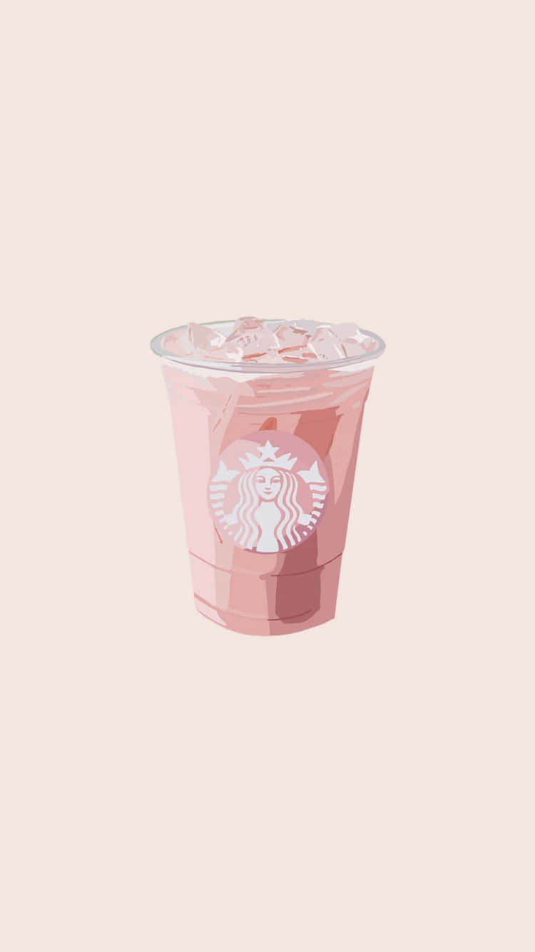 Starbucks, pink iced Starbucks drink, ice cubes, HD Phone Wallpaper
