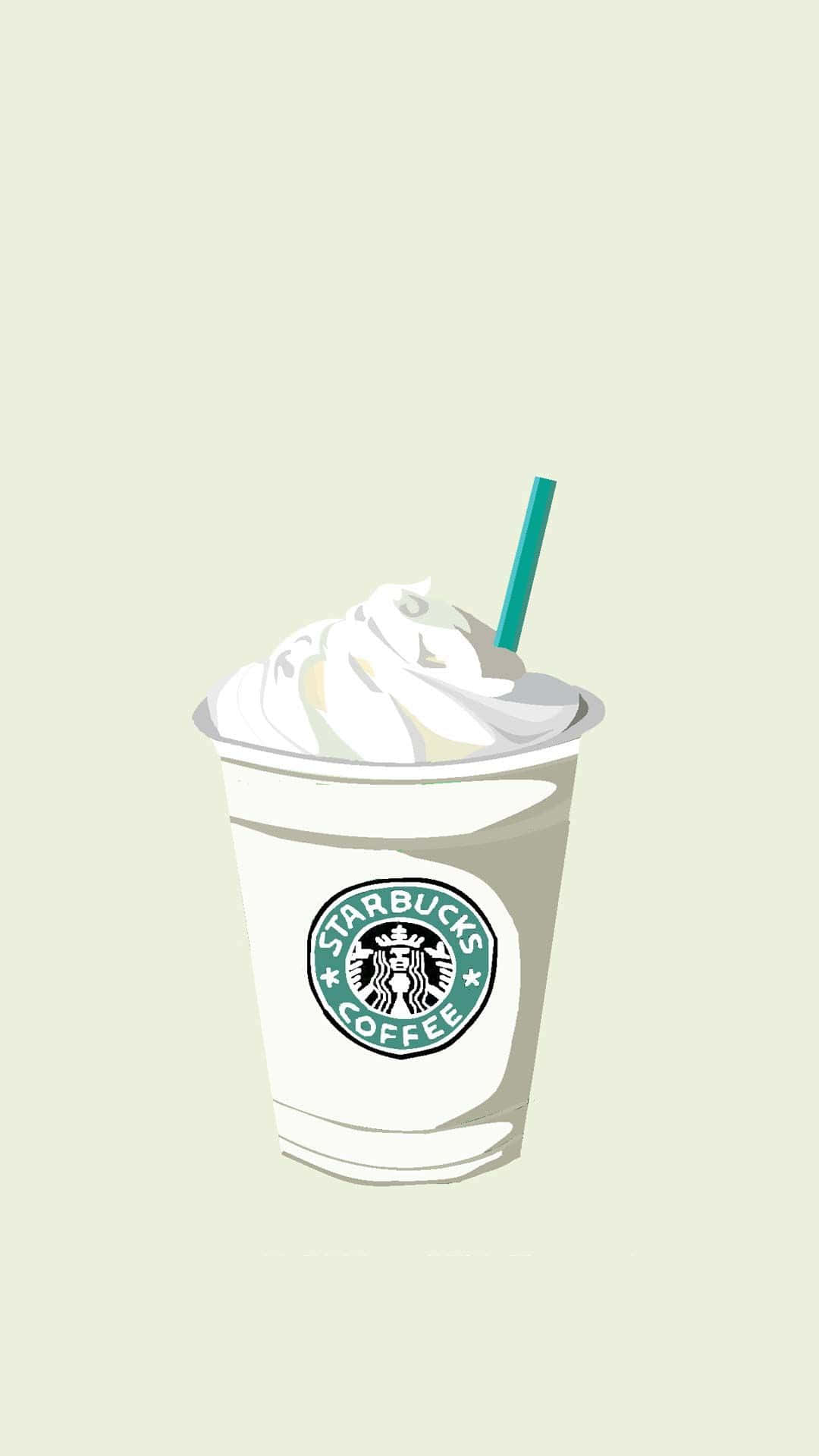 Starbucks, iced coffee cup, whipped cream, Full HD Phone Wallpaper