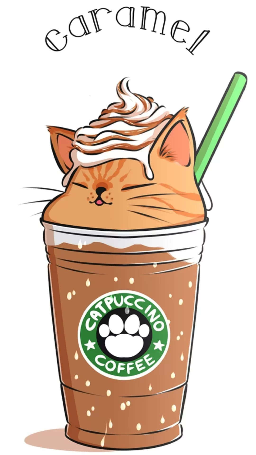 Starbucks, caramel frappuccino, whipped cream, Full HD Phone Wallpaper