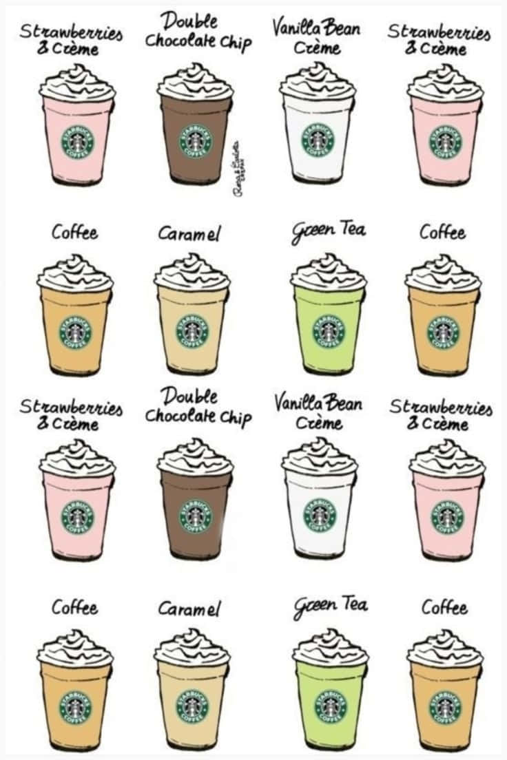 Starbucks, pastel colors, whipped cream, SD Phone Wallpaper