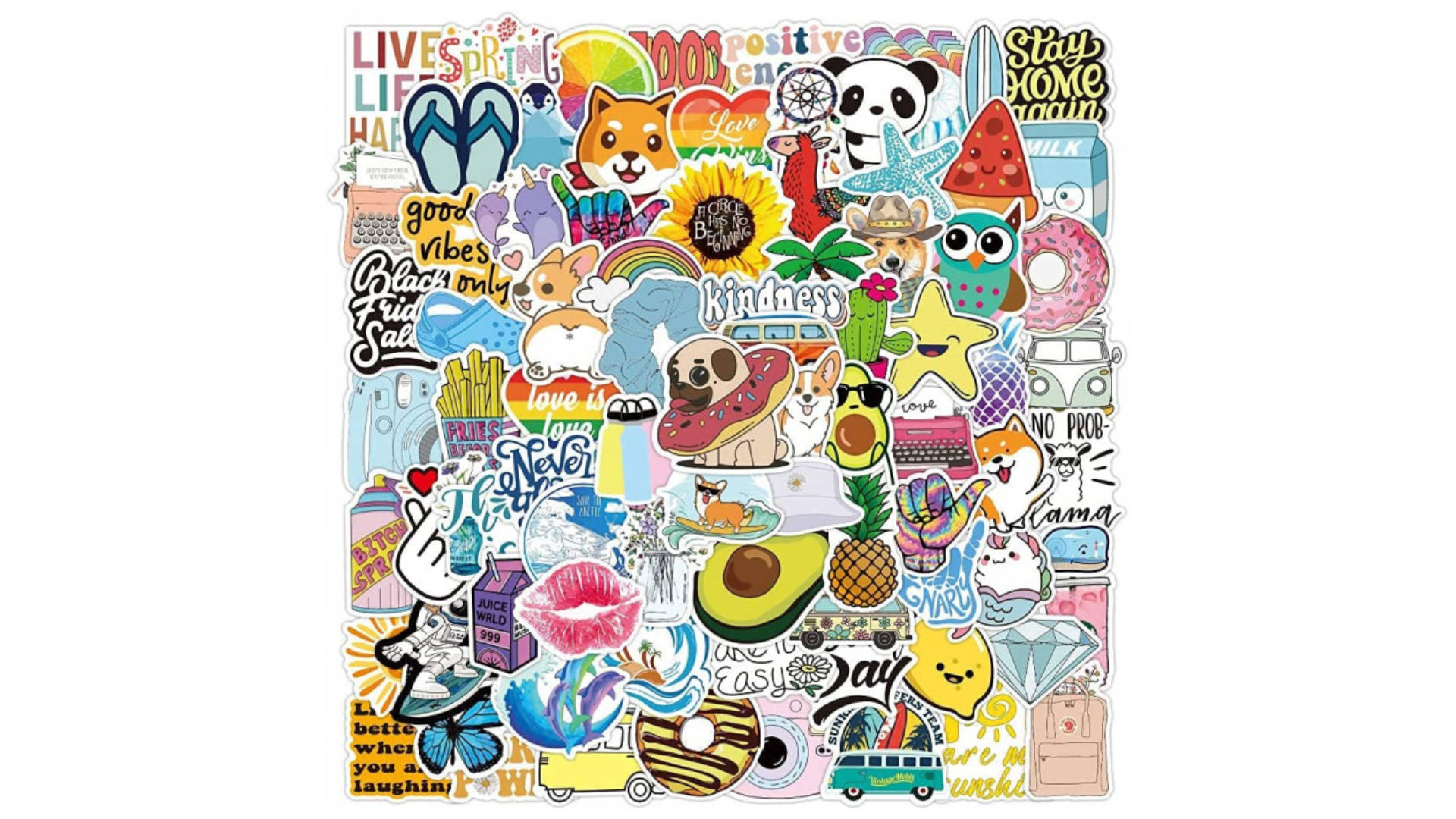 colorful, trendy design, aesthetic stickers, Full HD Desktop Wallpaper
