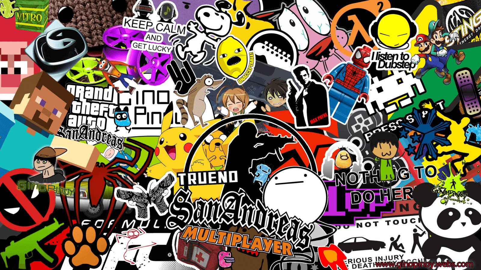 anime characters, video game logos, internet memes, HD Desktop Wallpaper