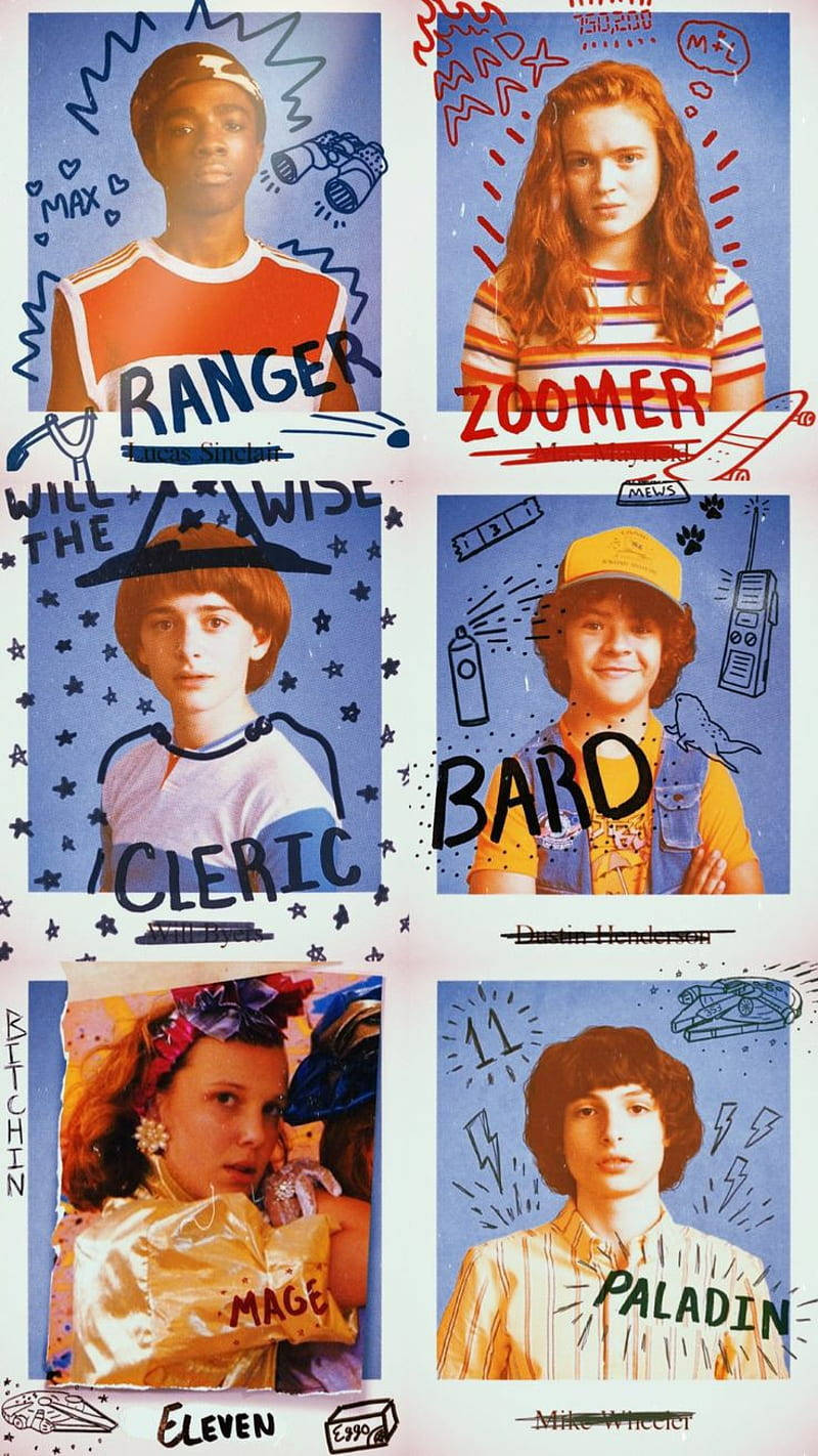 Stranger Things, Eleven, comic-style doodles, HD Phone Wallpaper