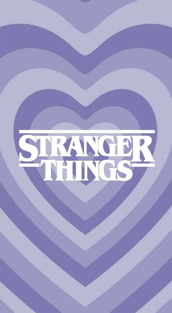 Stranger Things, retro purple, concentric hearts, SD Phone Wallpaper