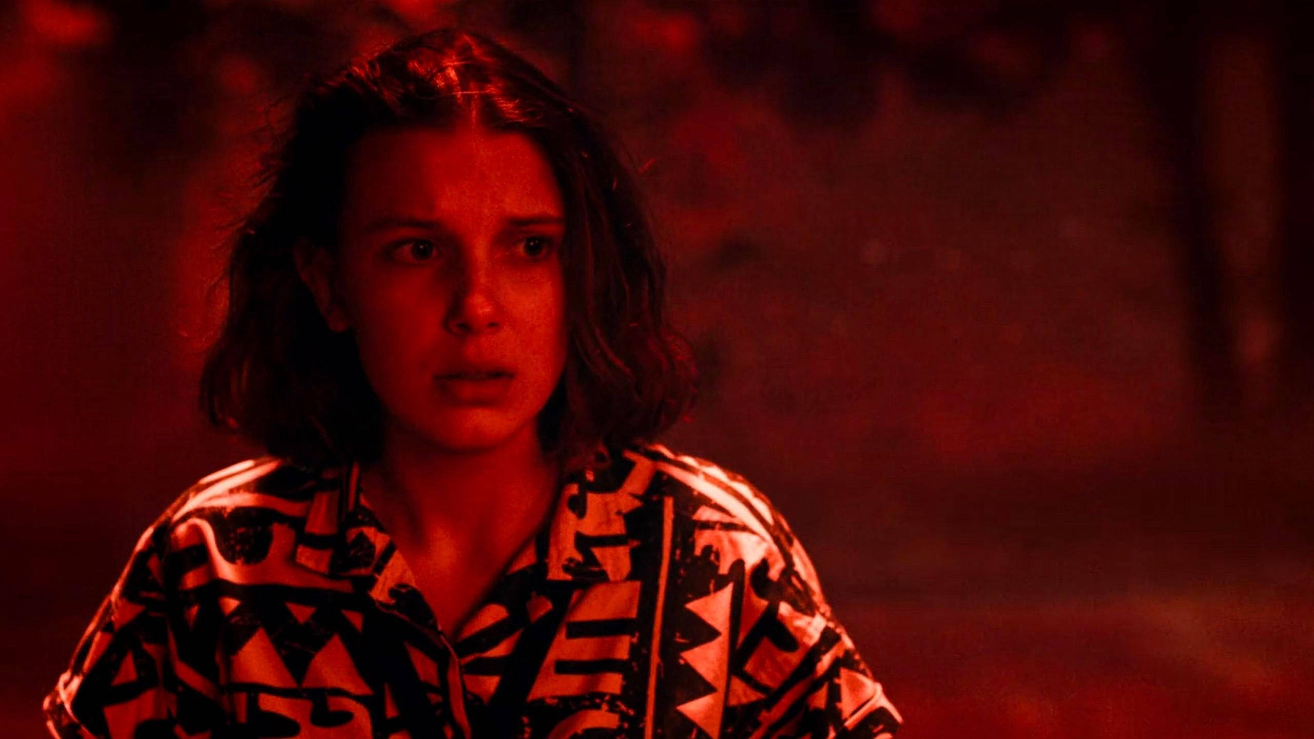 Eleven, Stranger Things, red filter, 2K Desktop Wallpaper