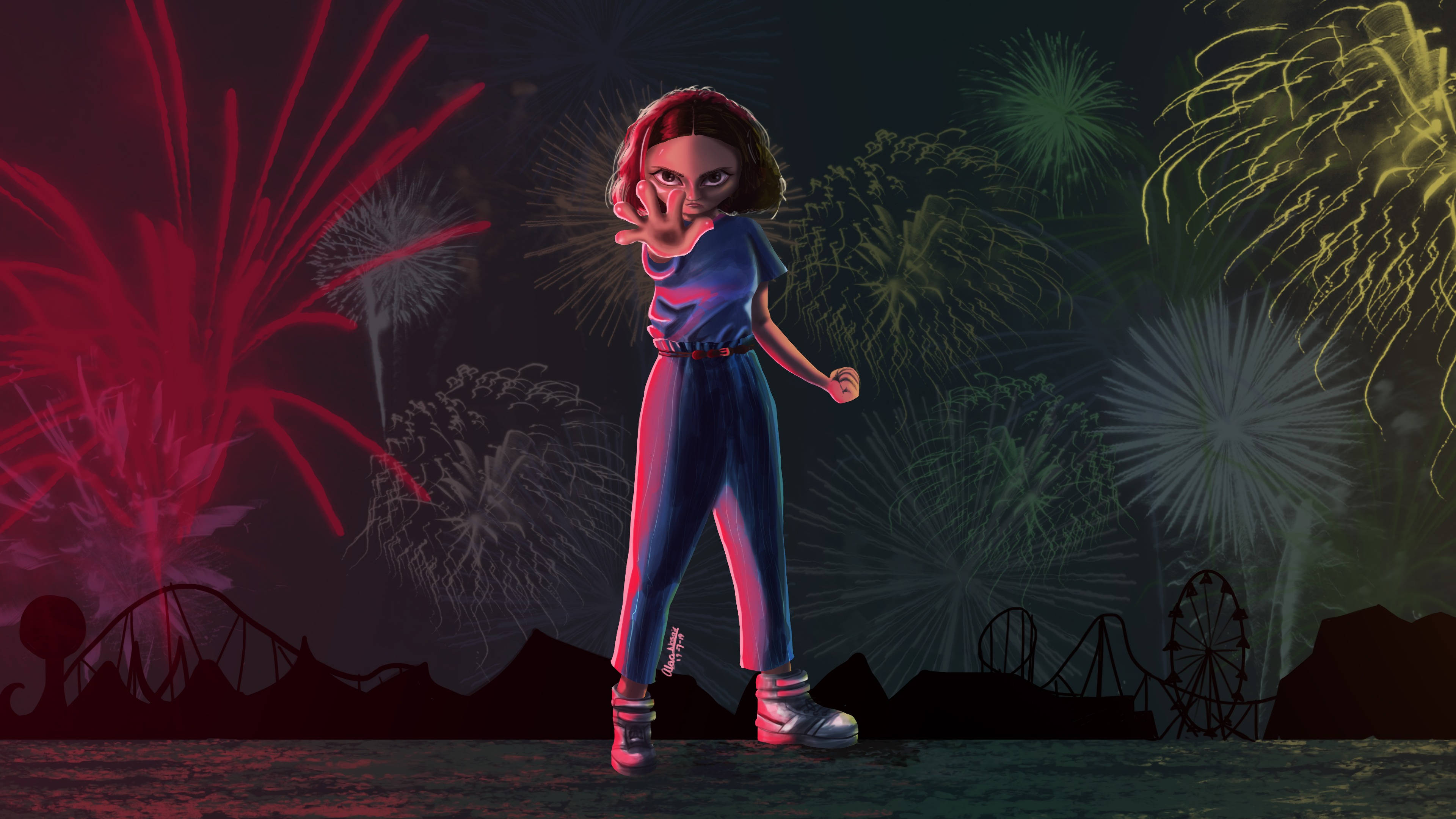 Eleven, Stranger Things, blue jumpsuit, 4K Desktop Wallpaper