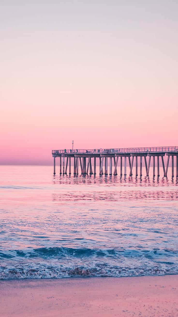 pastel sunset, wooden pier, calm ocean waters, HD Phone Wallpaper