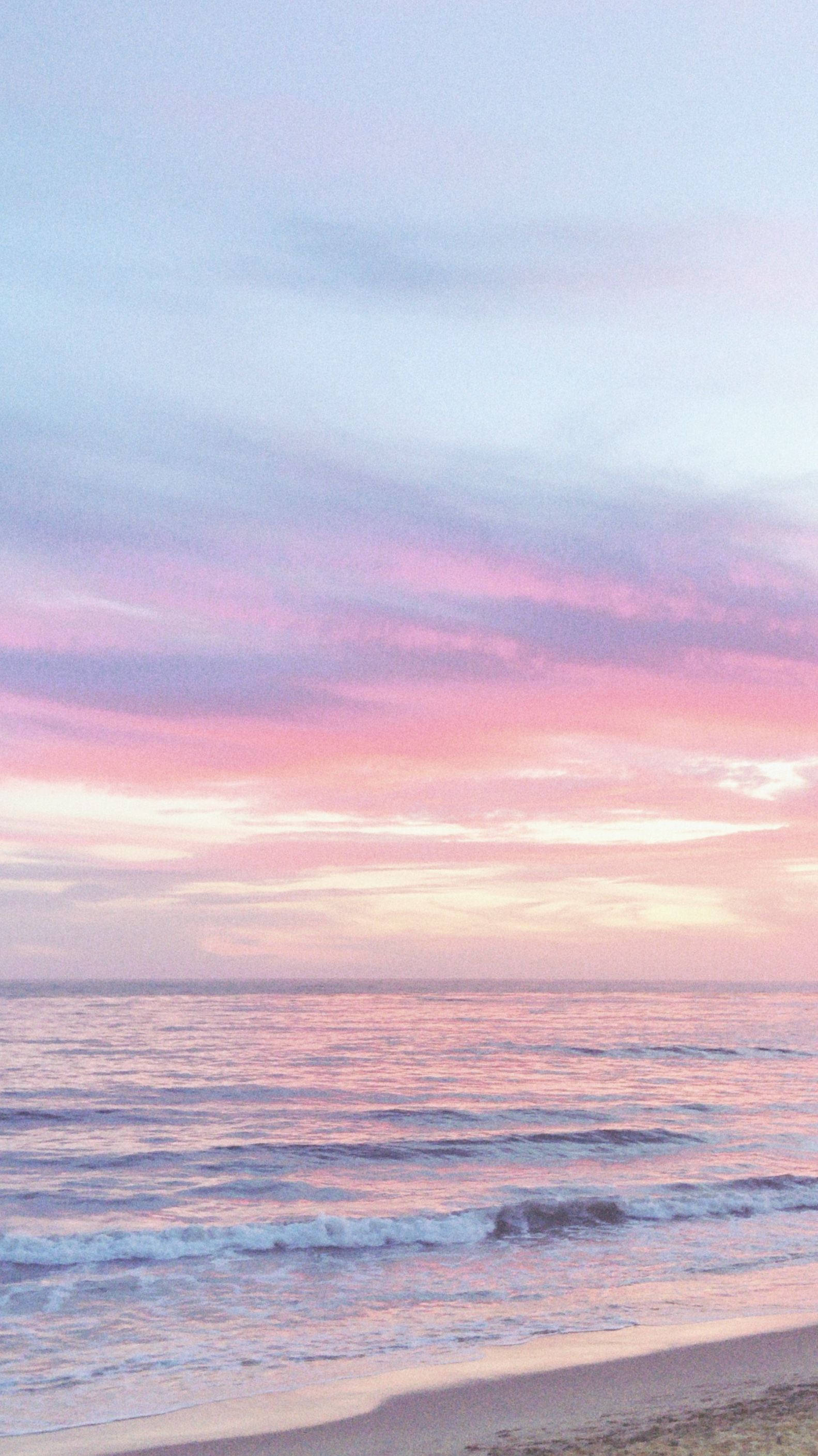 pastel phone, beach, sunset, 2K Phone Wallpaper