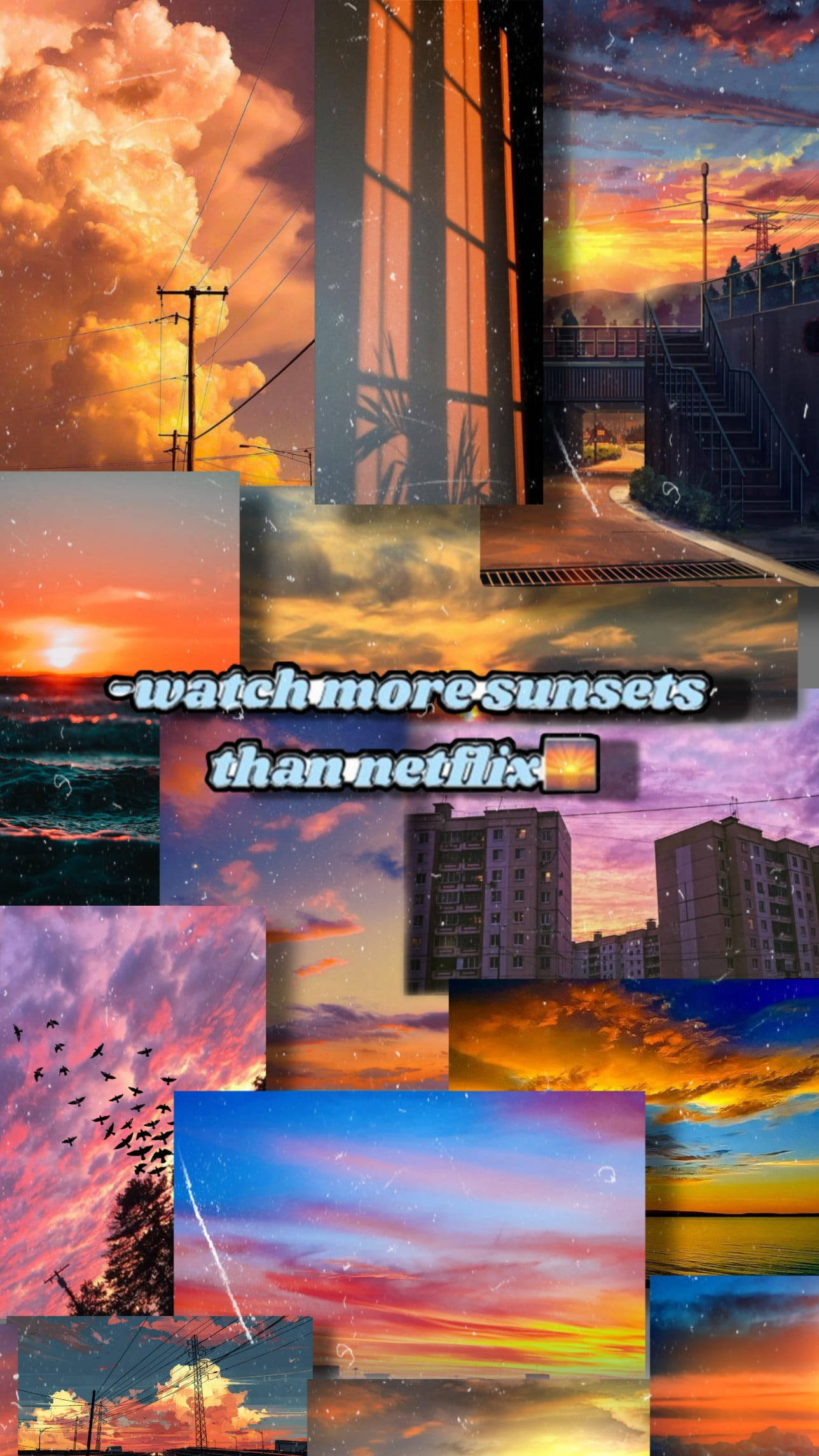 Aesthetic Sunset, sunset, fiery skies, Full HD Phone Wallpaper