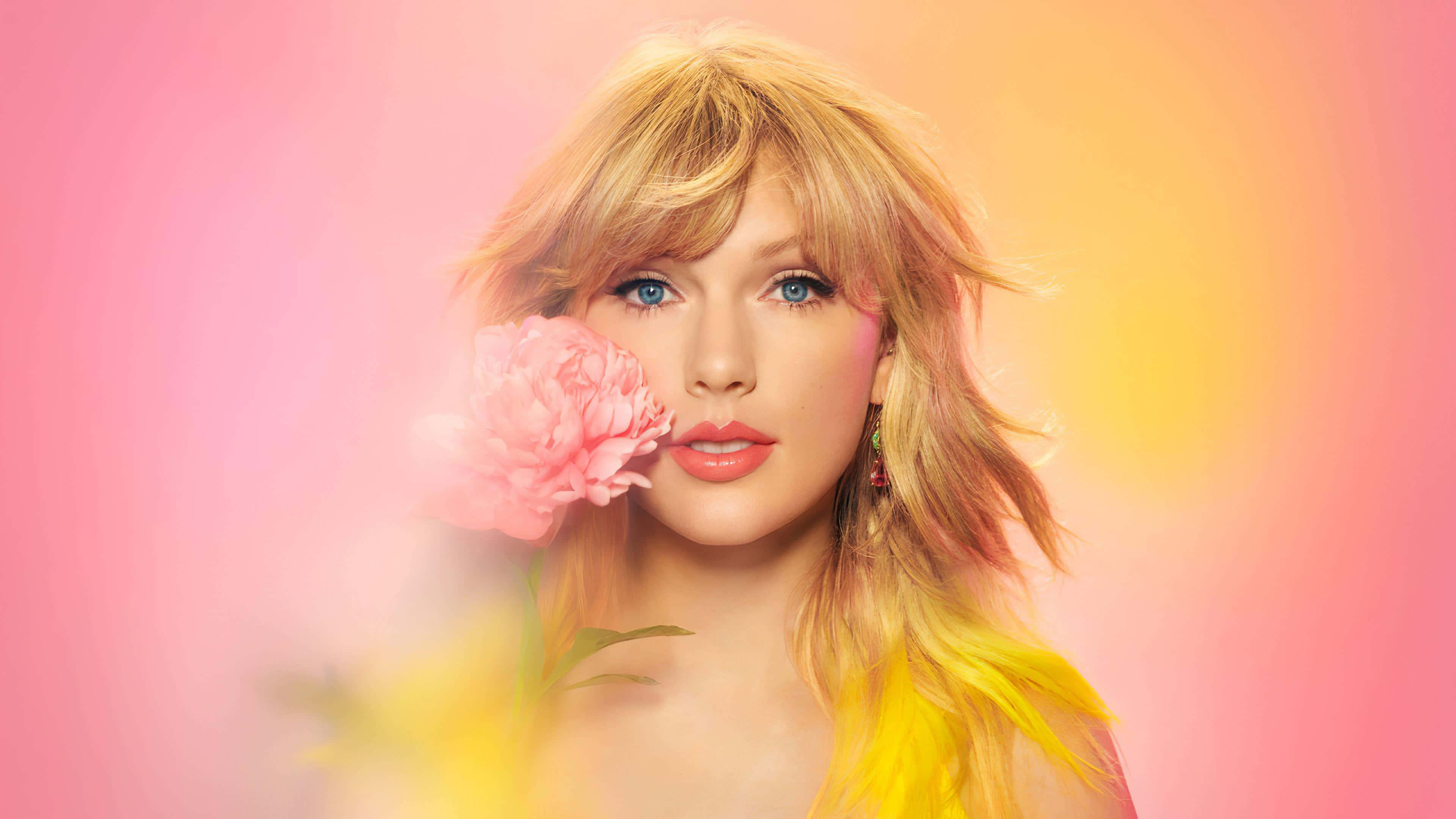 Taylor Swift, pastel floral aesthetic, pink peony, 4K Desktop Wallpaper