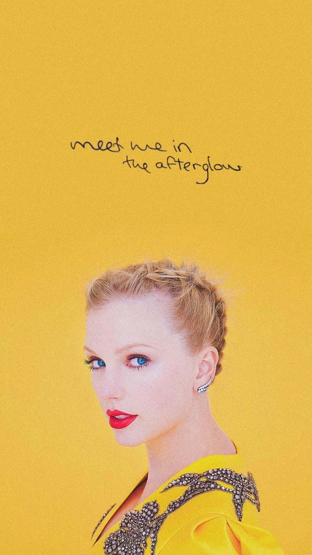 Taylor Swift, yellow backdrop, handwritten text, Full HD Phone Wallpaper