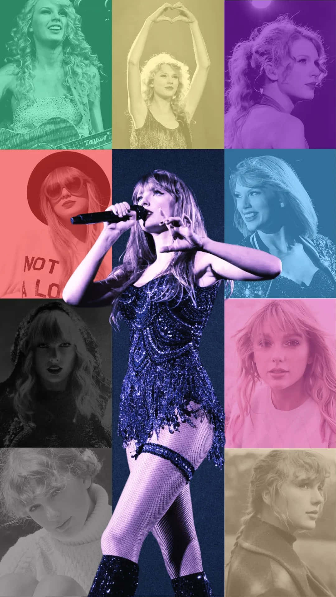 Taylor Swift, vibrant collage, various poses, Full HD Phone Wallpaper