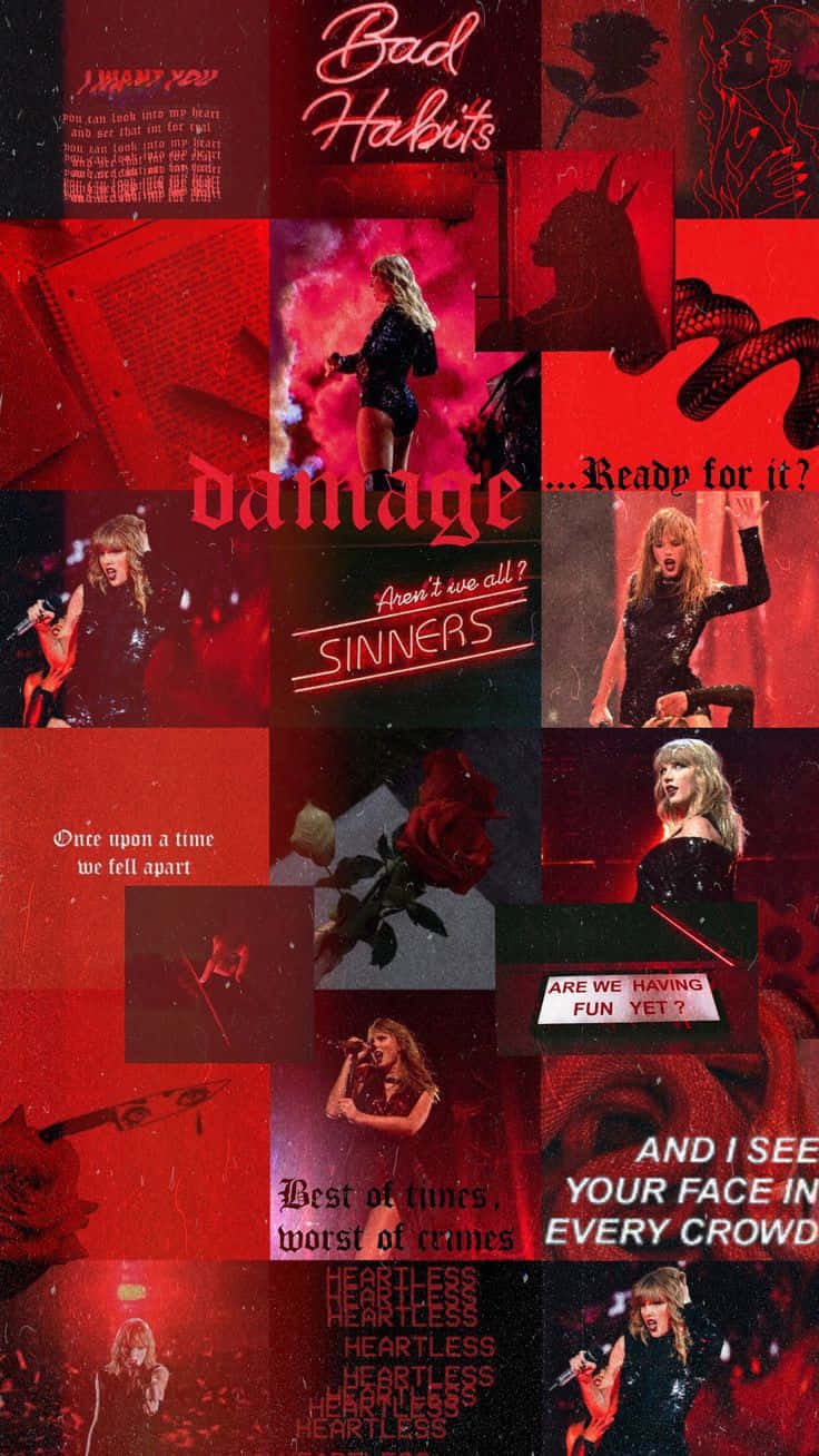 Taylor Swift, Red Aesthetic, concert moments, HD Phone Wallpaper