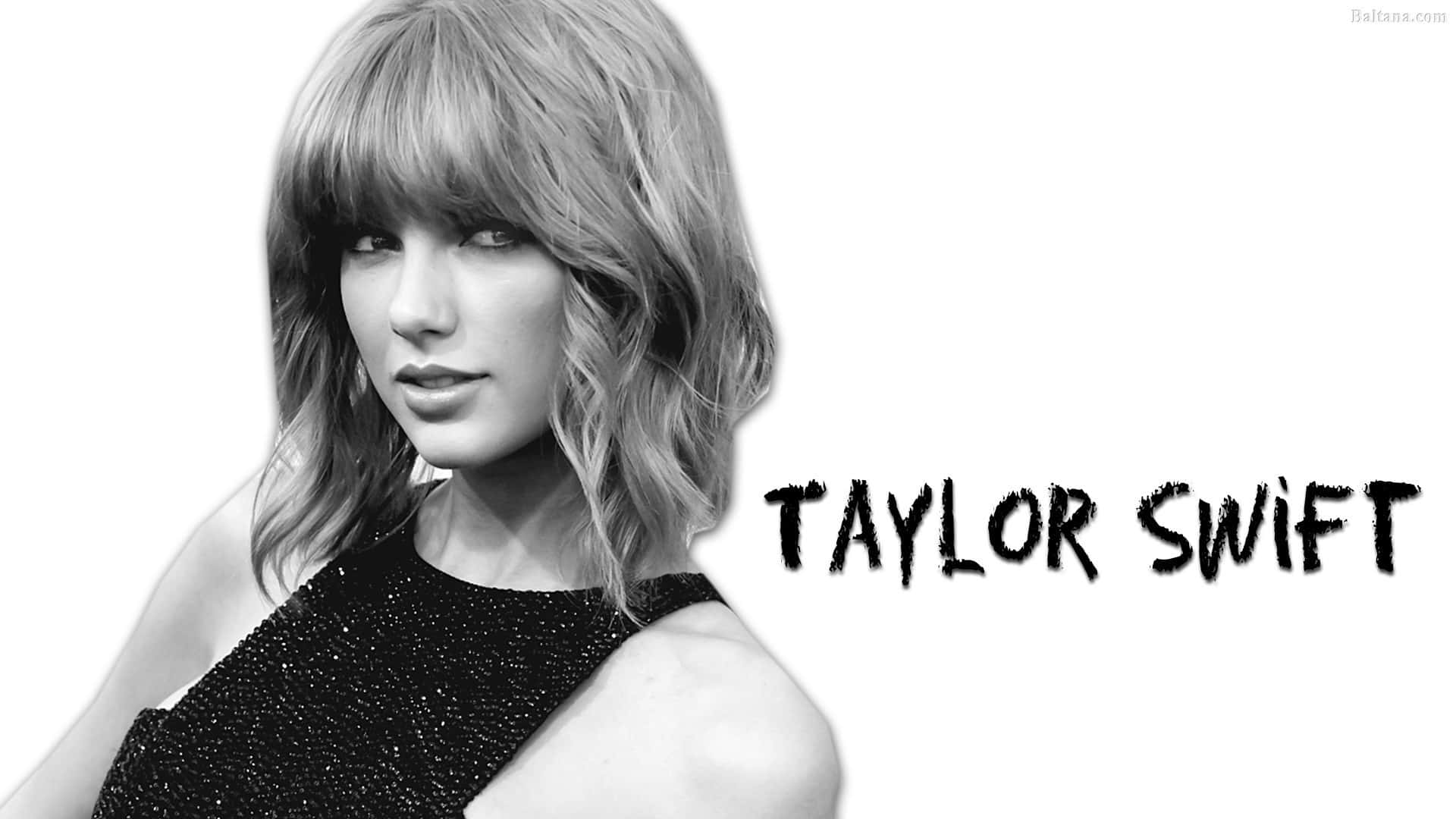 Taylor Swift, sparkly dress, black and white portrait, Full HD Desktop Wallpaper