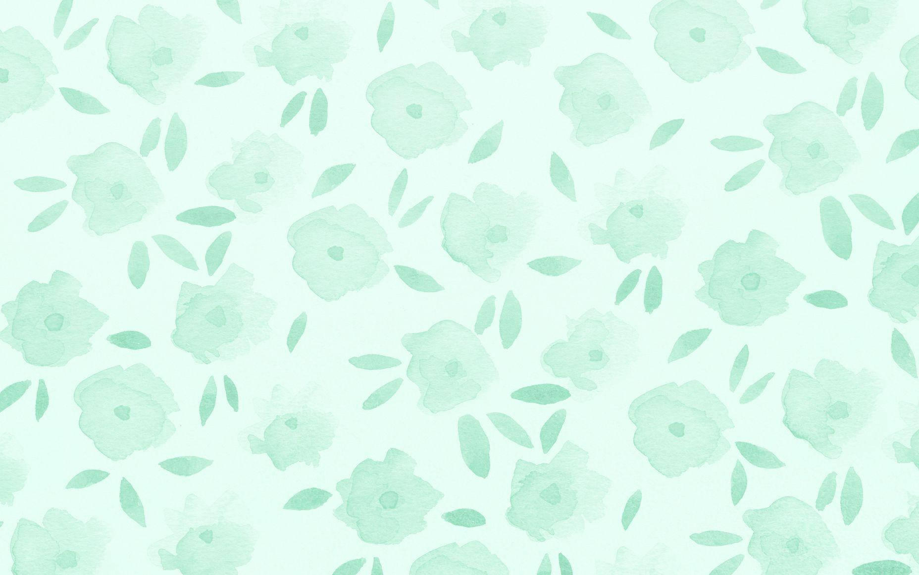delightful digital aesthetic teal, smudgy roses, soft mint green, HD Desktop Wallpaper
