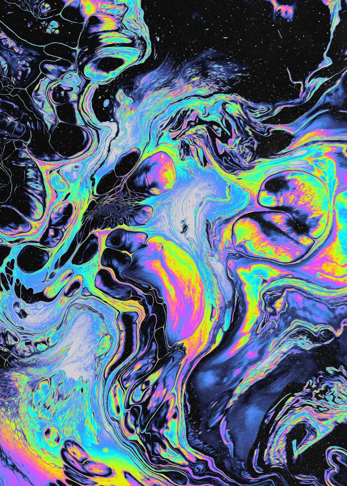 neon colors, cosmic patterns, starry black background, HD Phone Wallpaper