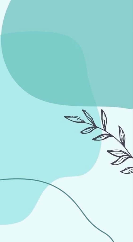 pastel teal, abstract background, black line drawing, SD Phone Wallpaper