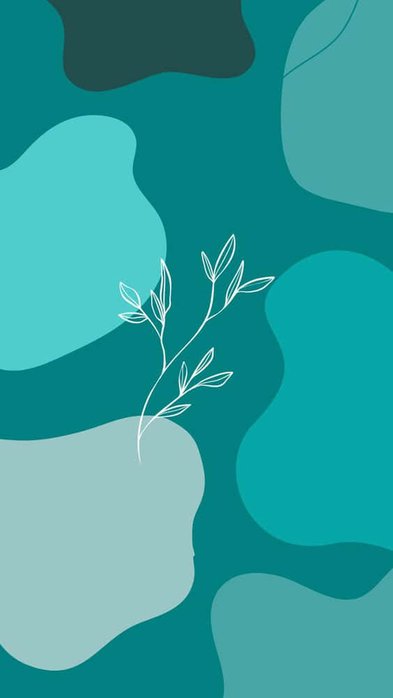 pastel teal, abstract teal, blue-green organic shapes, SD Phone Wallpaper