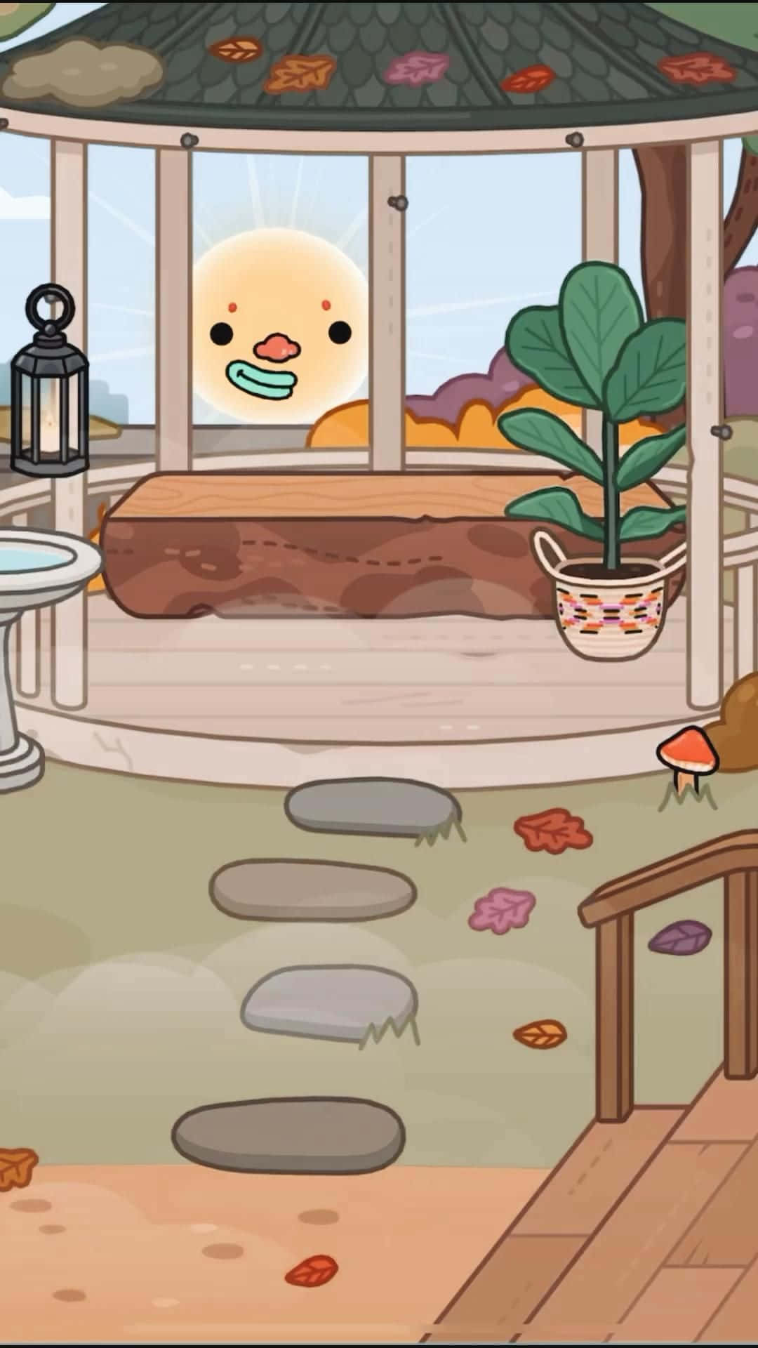 Aesthetic Toca Life, gazebo, stone paths, Full HD Phone Wallpaper