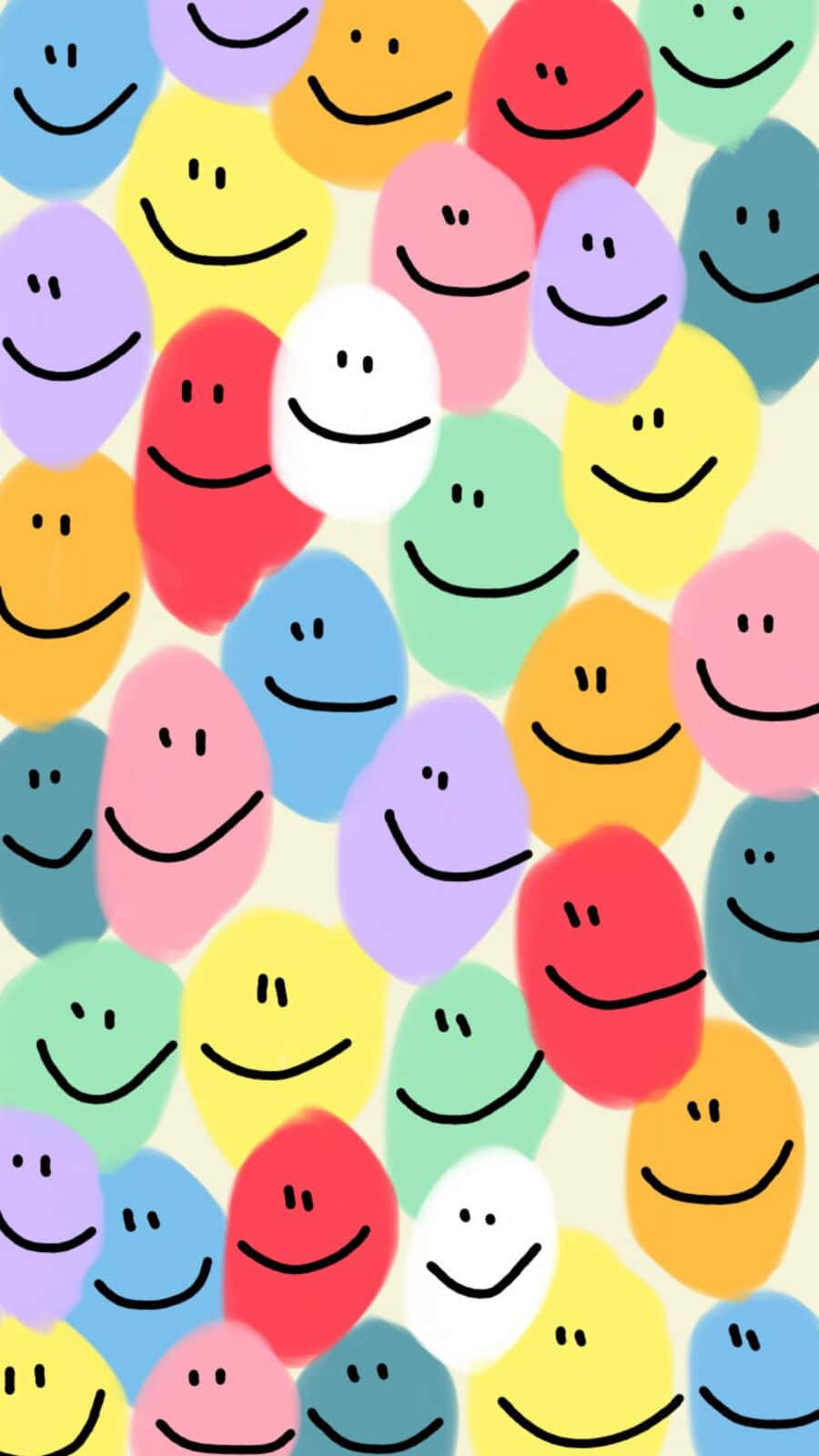 Aesthetic Smiley Face, pastel and bright hues, soft cream background, HD Phone Wallpaper