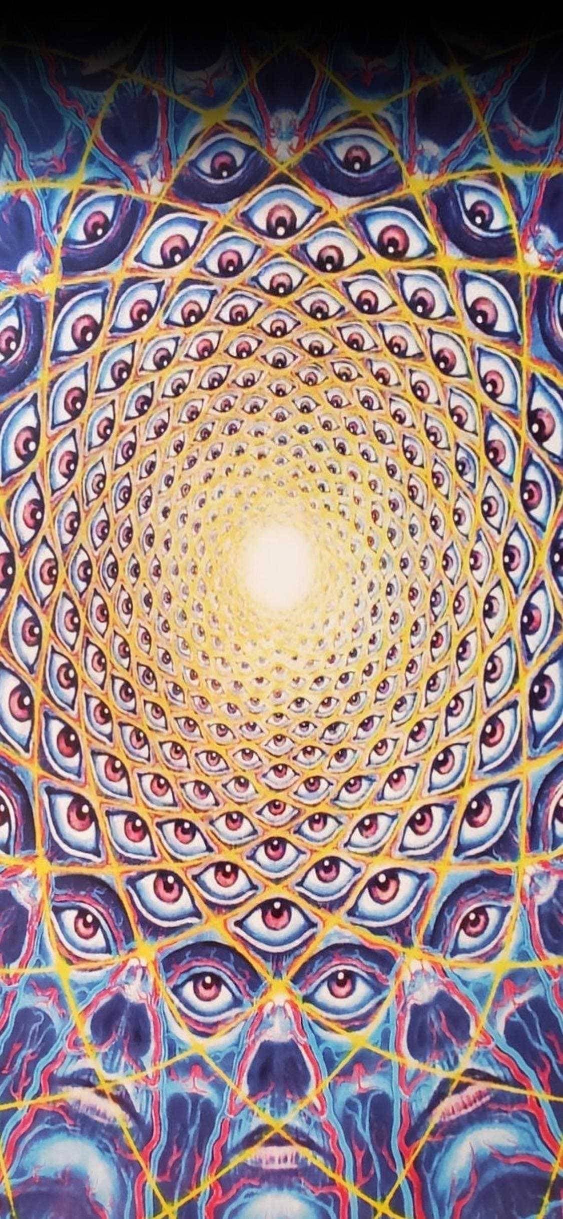 Aesthetic Trippy, spiral, repeating eyes, Full HD Phone Wallpaper