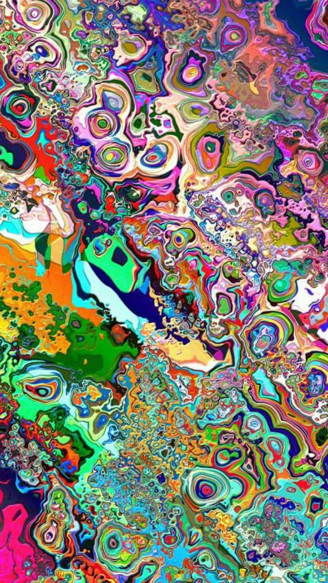 neon colors, psychedelic swirls, fluid patterns, Full HD Phone Wallpaper