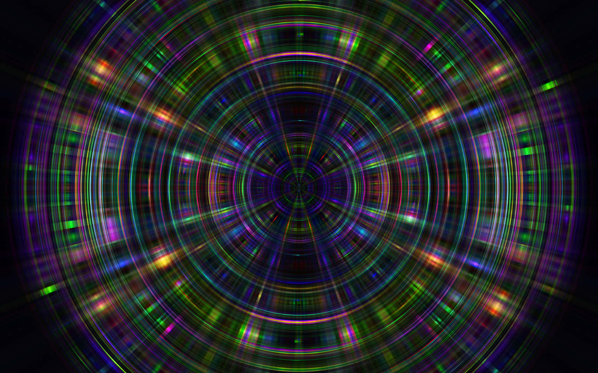 Trippy 3D Art, neon light, concentric rings, Full HD Desktop Wallpaper
