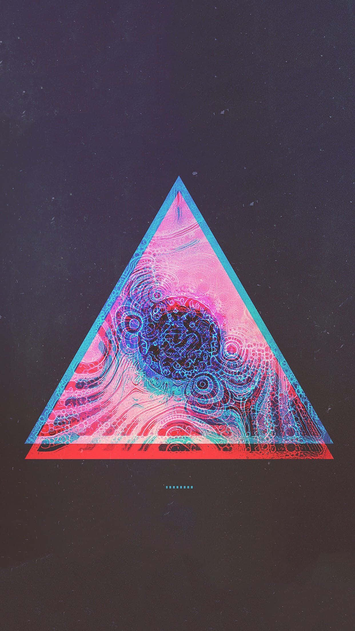 neon triangle, fractal patterns, cosmic background, Full HD Phone Wallpaper