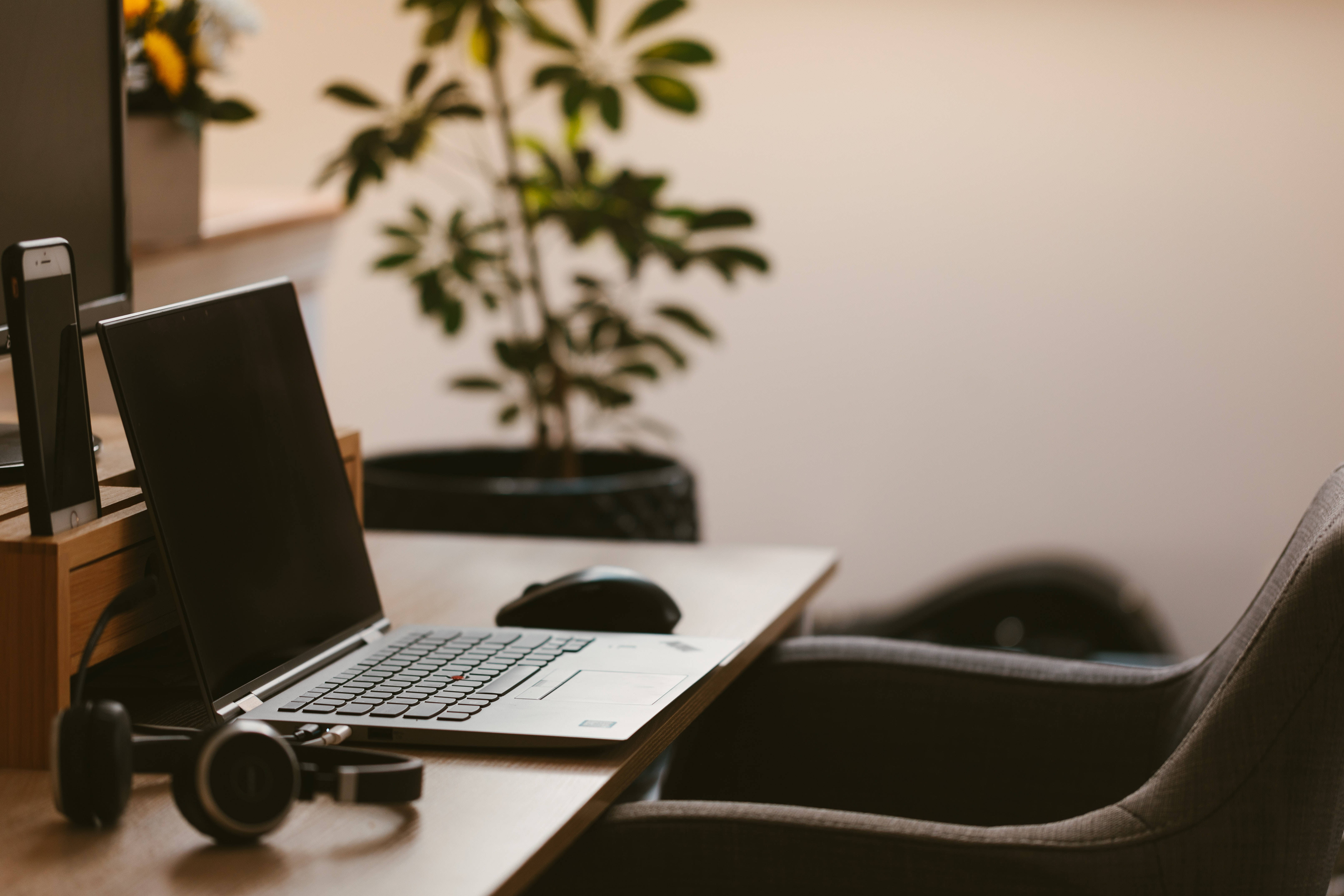 Aesthetic Tumblr Laptop, home office, wooden desk, 5K Desktop Wallpaper