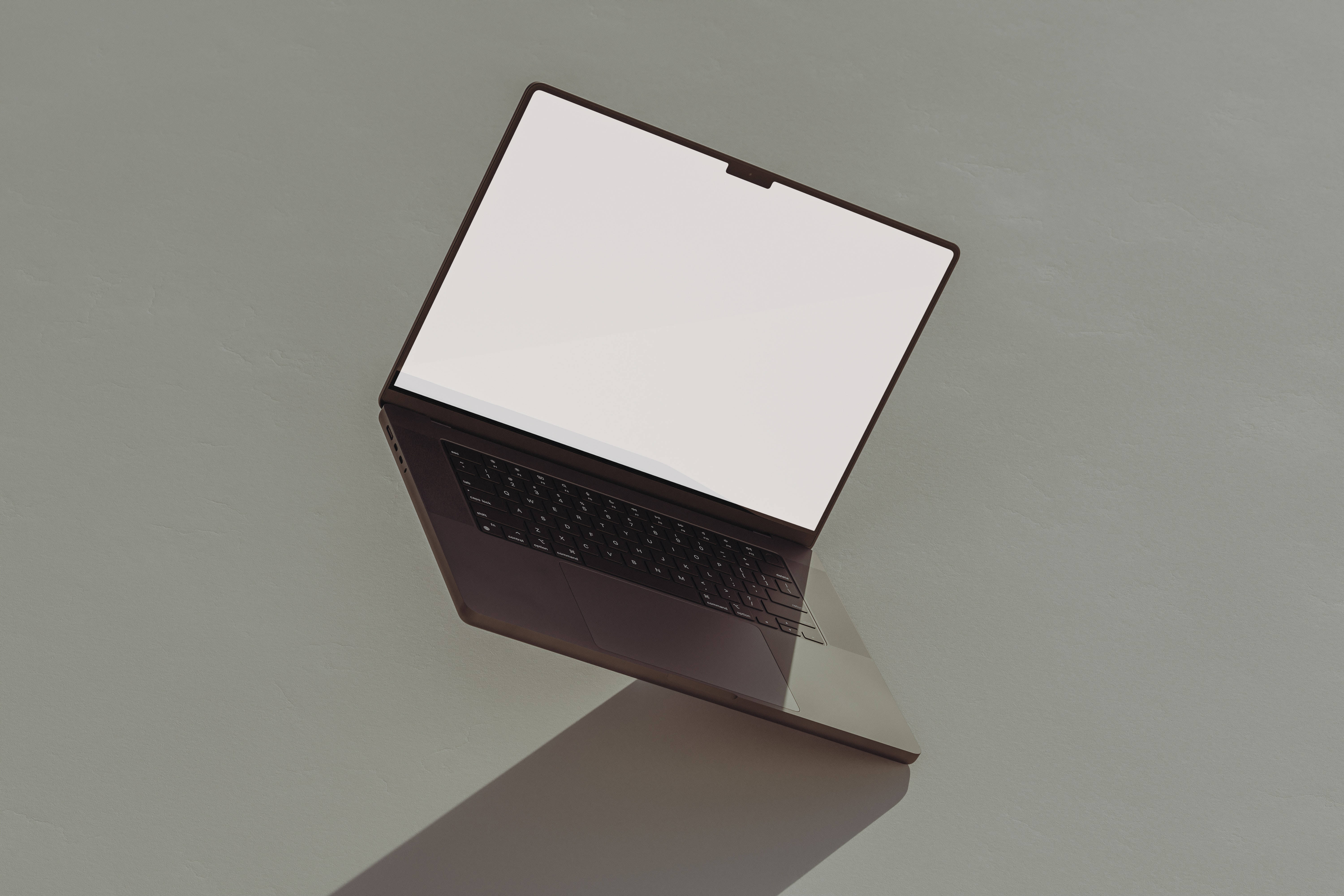 Aesthetic Tumblr Laptop, dark laptop, blank white screen, 5K Desktop Wallpaper