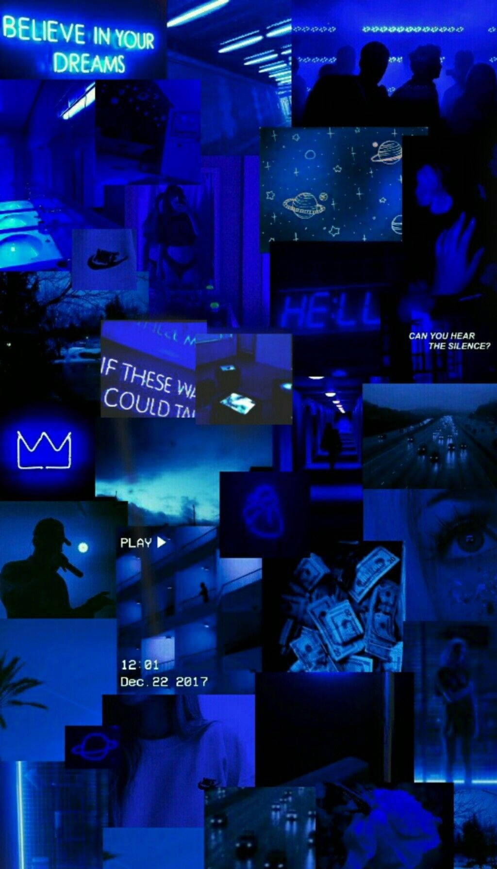 dark blue, neon signs silhouettes, digital imagery, HD Phone Wallpaper
