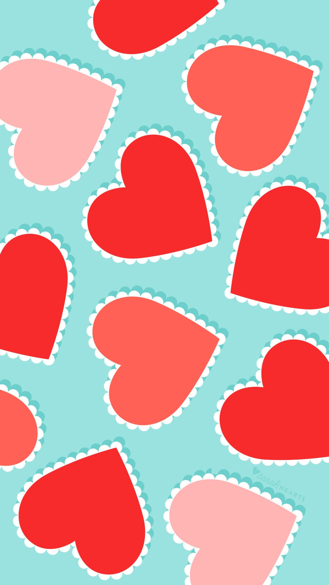 Aesthetic Valentine's Day, red hearts, pink hearts, Full HD Phone Wallpaper