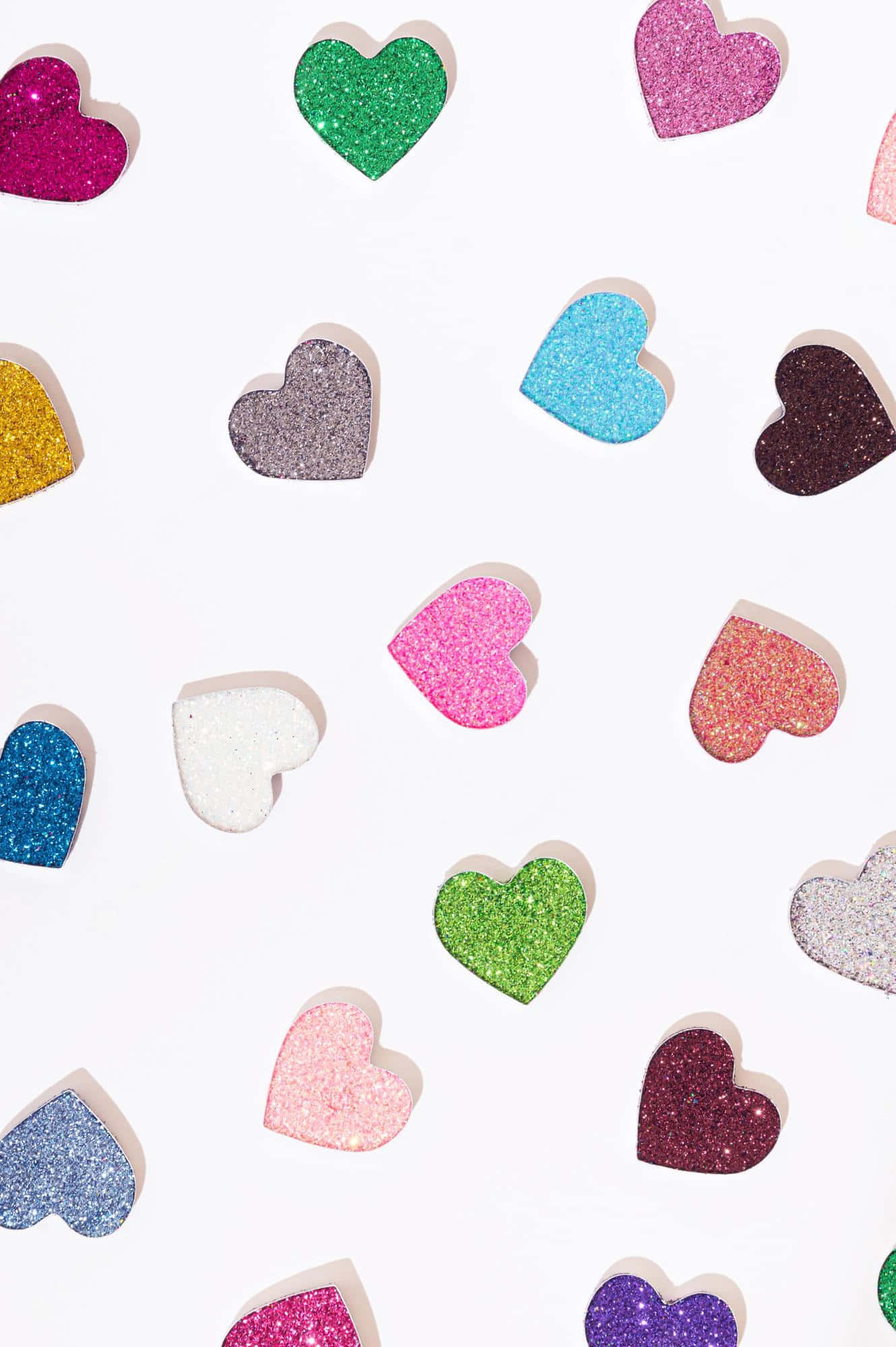 lovely heart shape, aesthetic valentine s day, vibrant glitter hearts, Full HD Phone Wallpaper