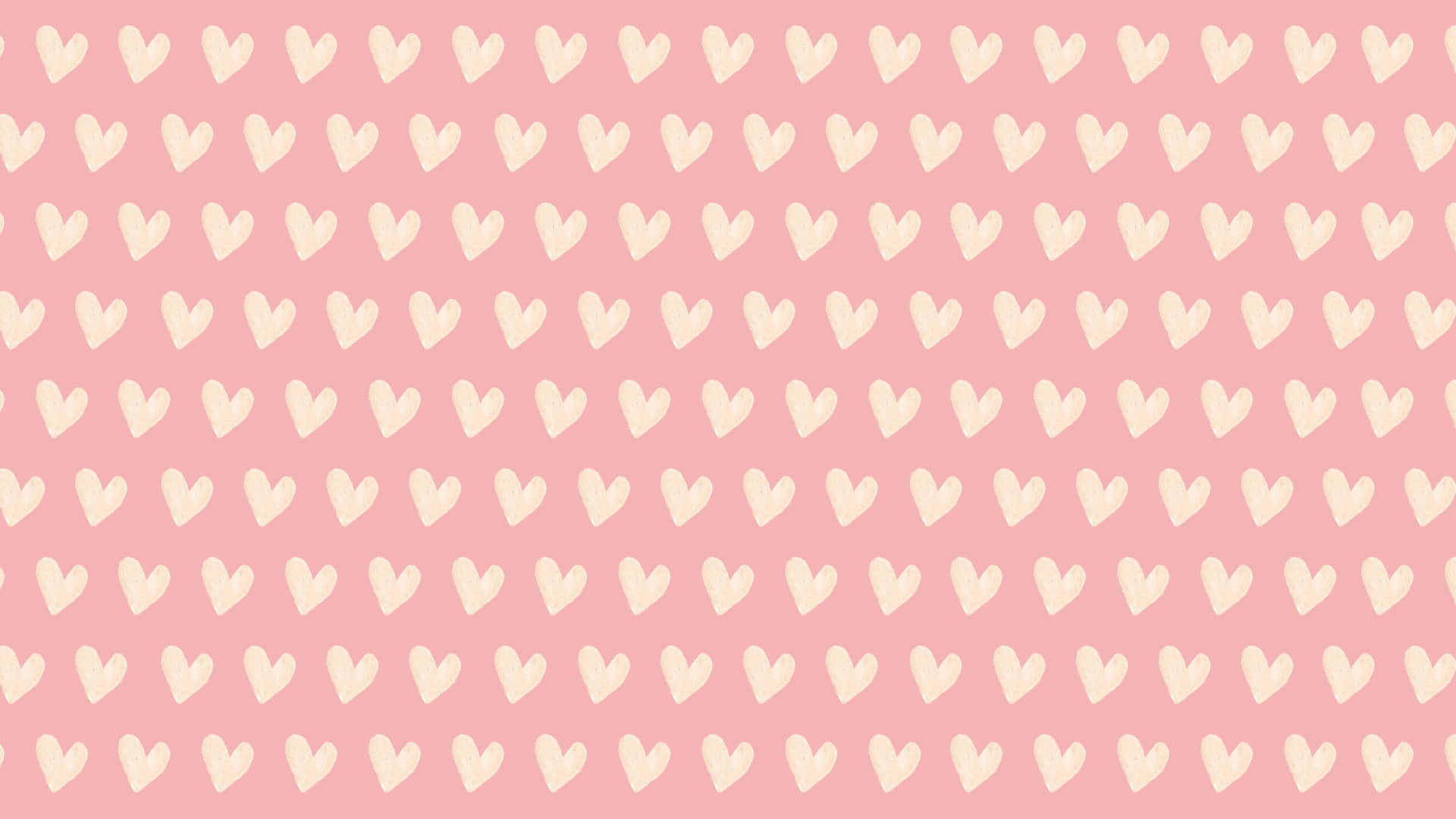 pink retro heart shape, soft pink background, cream-colored hand-drawn hearts, Full HD Desktop Wallpaper