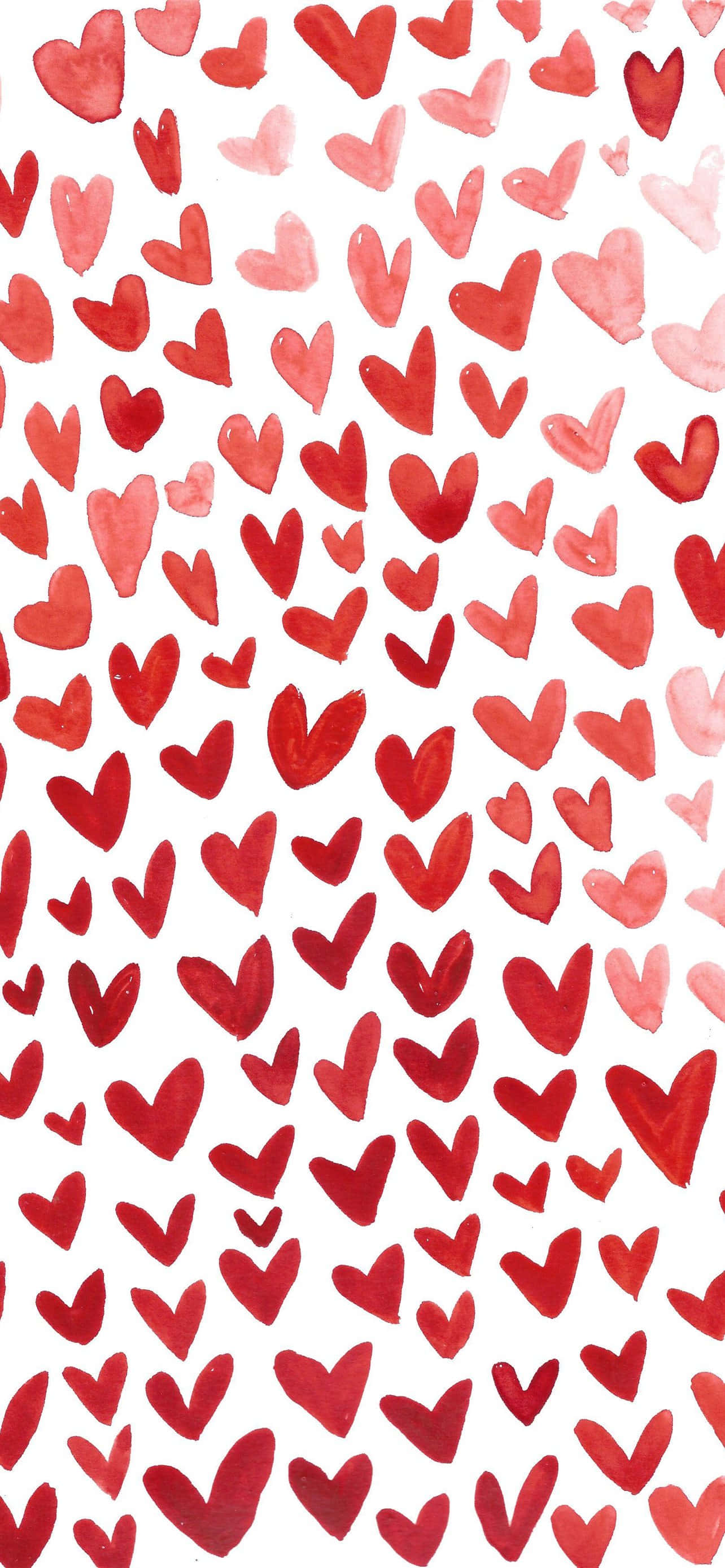 Aesthetic Valentine's Day, red hearts, white background, 2K Phone Wallpaper